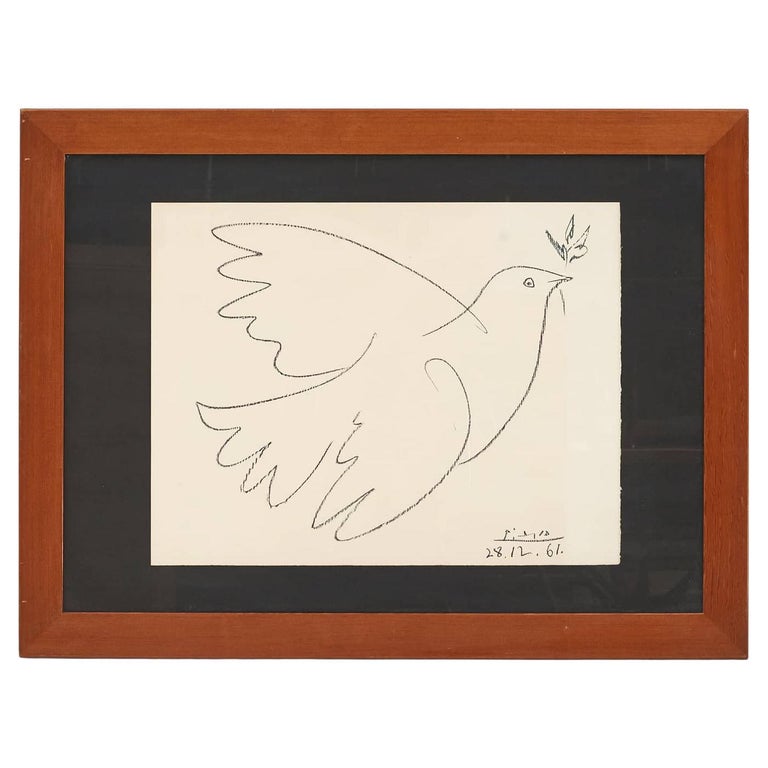 Picasso Lithograph In Large Mogens Koch Oregon Pine Frame For Sale