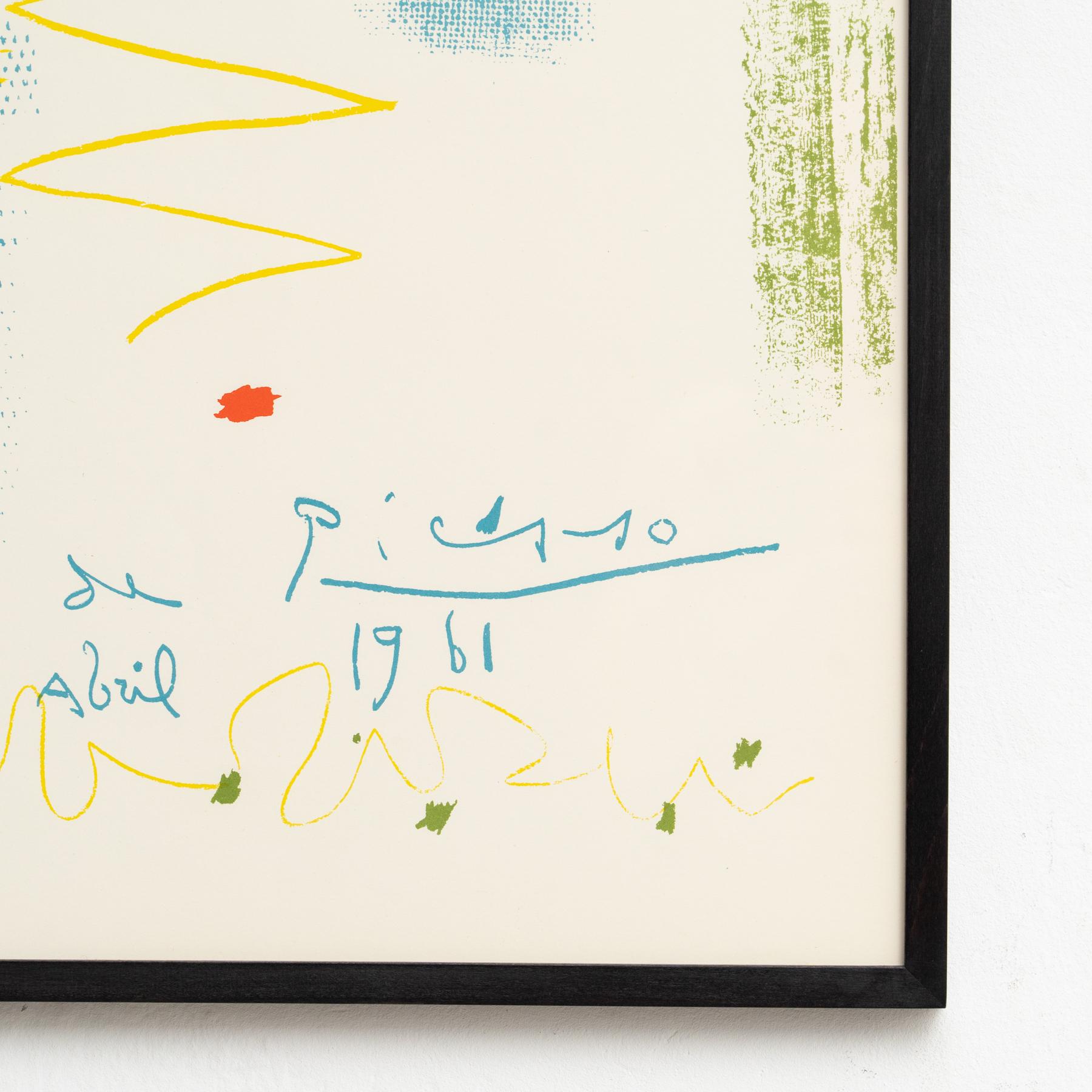 Picasso Lithographieplakat – „Dibujos de Picasso“ – Limitierte Auflage, 1961 im Zustand „Gut“ im Angebot in Barcelona, Barcelona