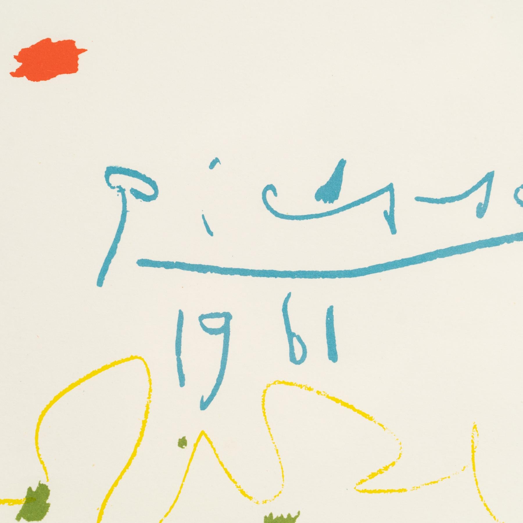 Picasso Lithographieplakat – „Dibujos de Picasso“ – Limitierte Auflage, 1961 im Angebot 2