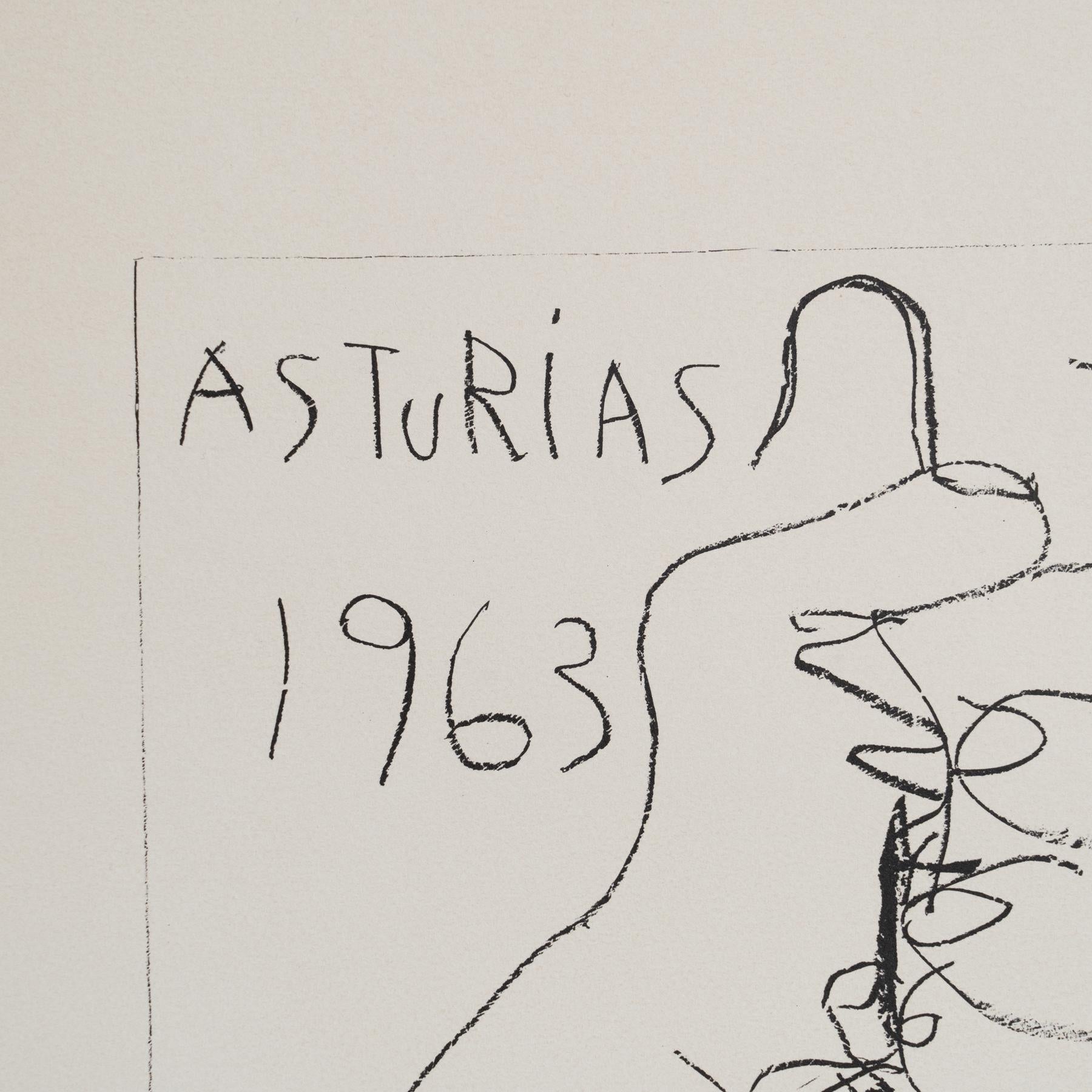 Lithographie de Picasso, Asturias, 1963 en vente 3