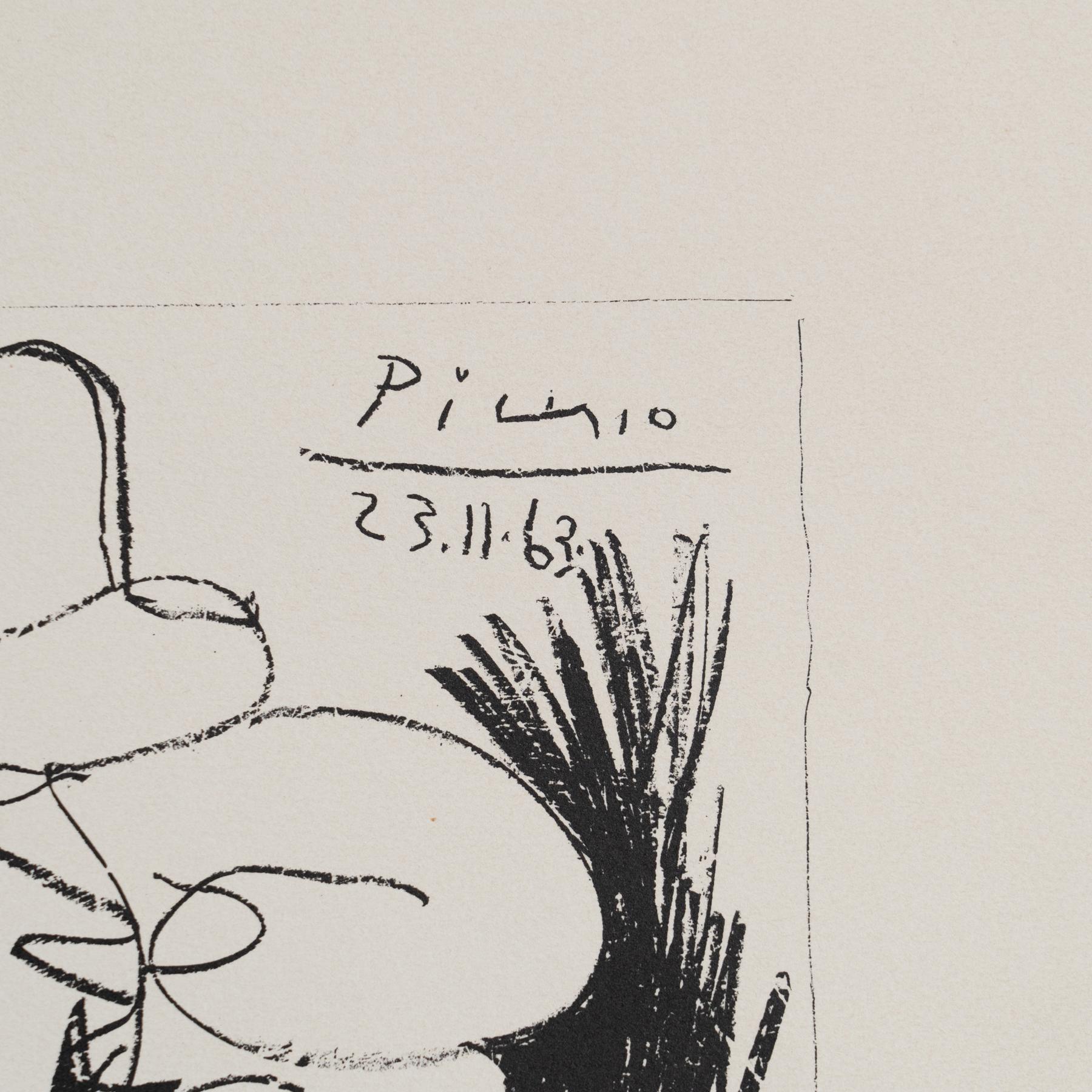 Picasso Lithografie, „Asturias“, 1963 im Angebot 4