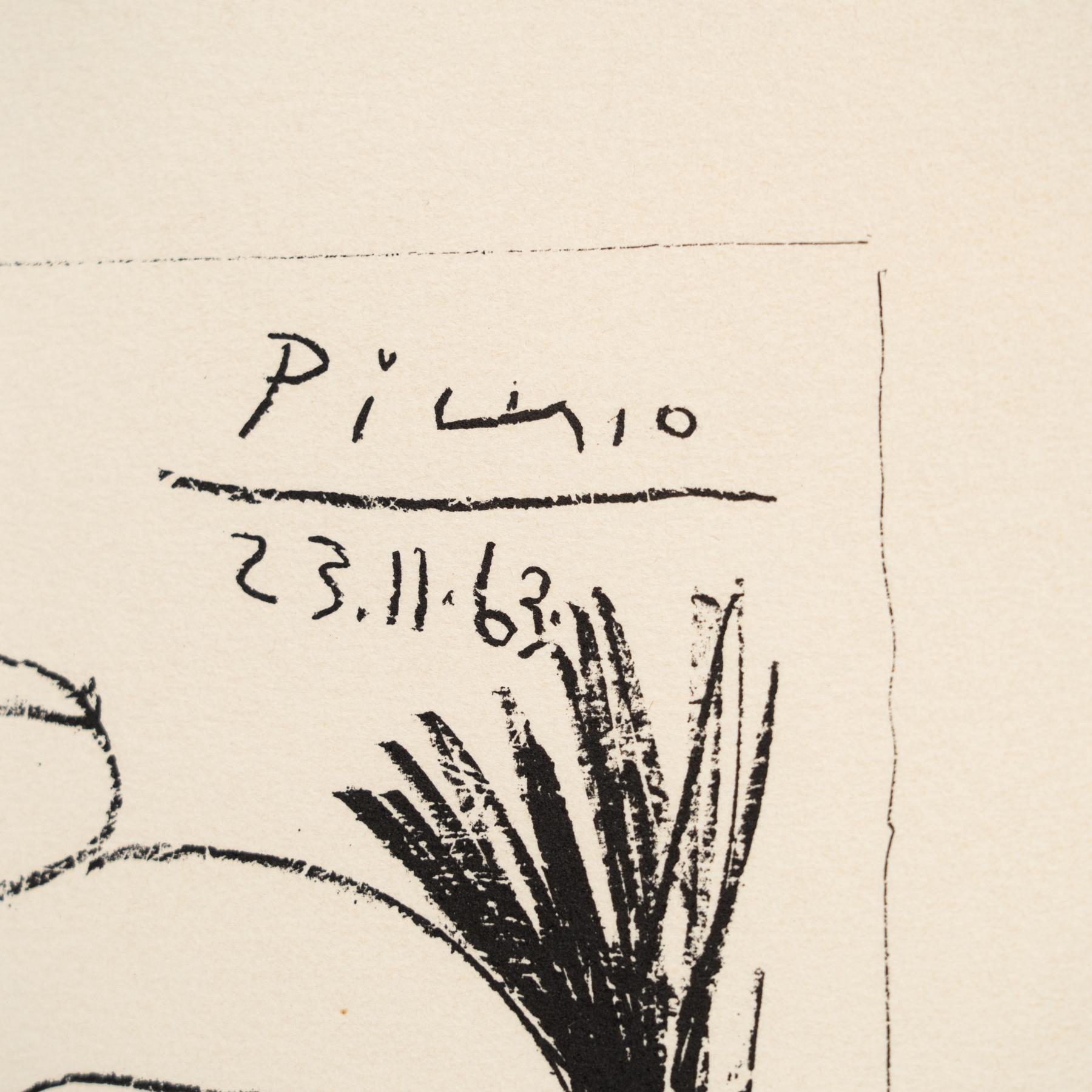 Picasso Lithografie, „Asturias“, 1963 im Angebot 5