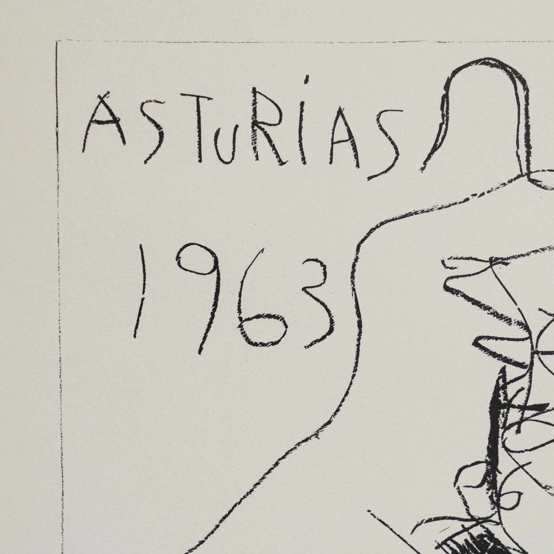 Lithographie de Picasso, Asturias, 1963 en vente 6