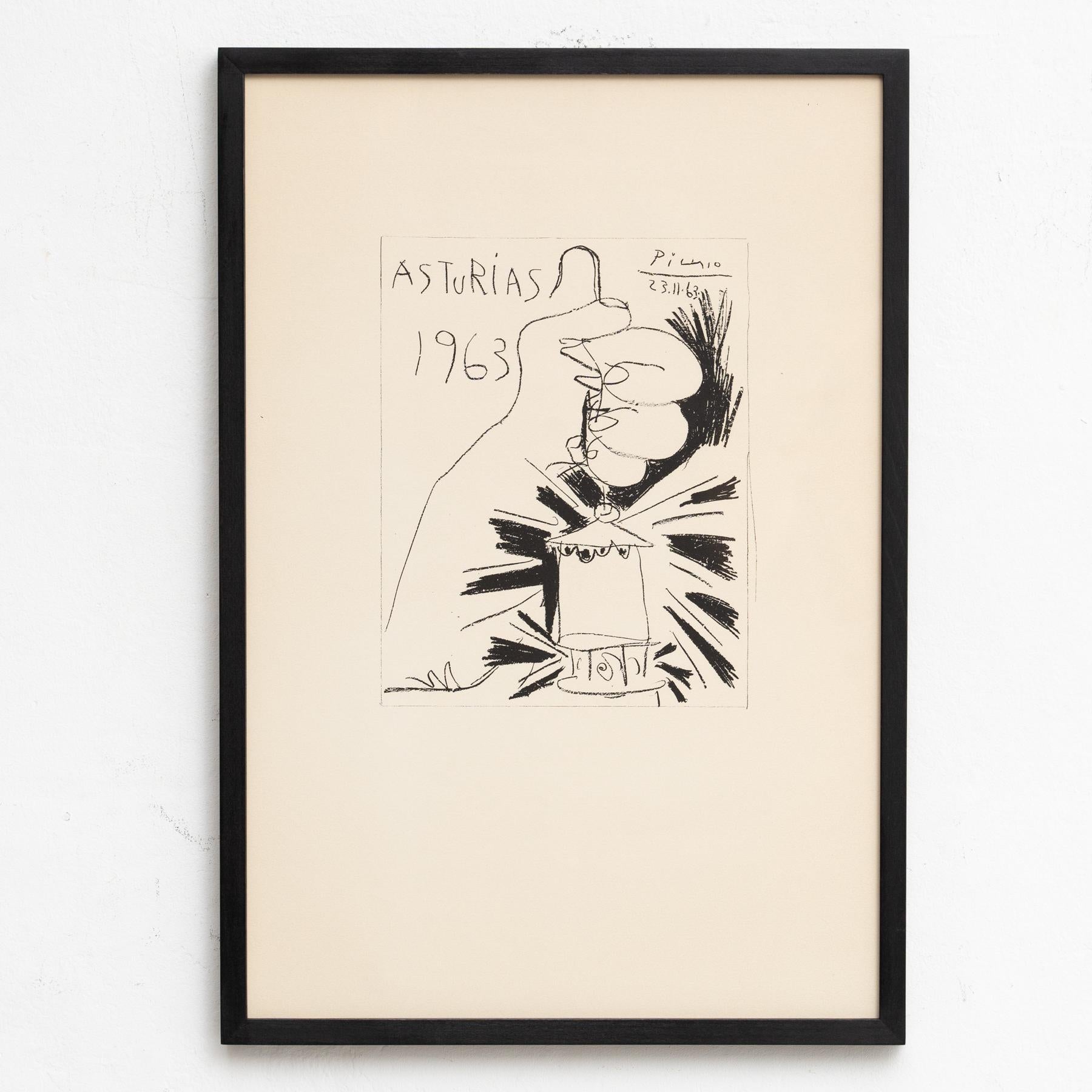Picasso Lithografie, „Asturias“, 1963 (Moderne der Mitte des Jahrhunderts) im Angebot