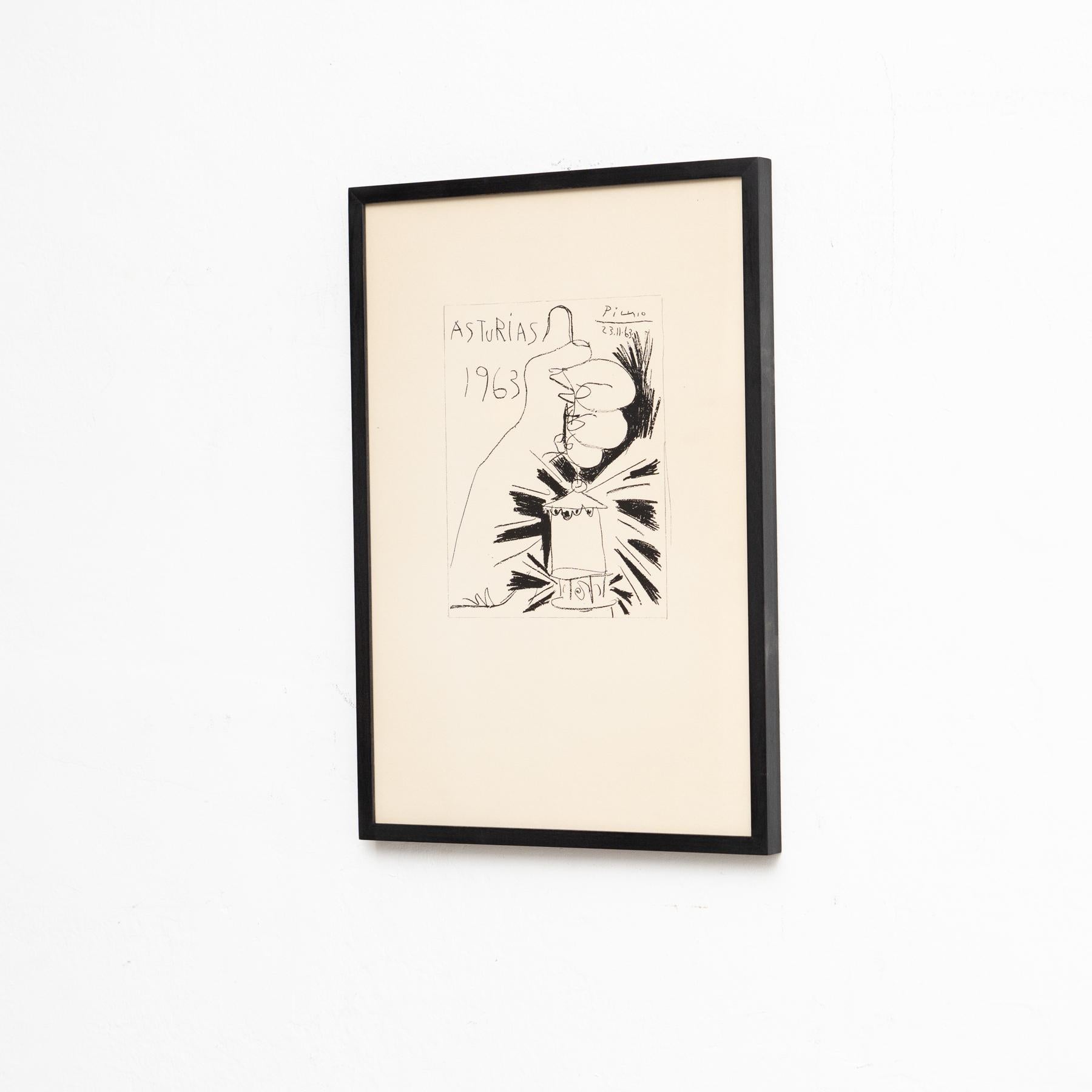 Picasso Lithografie, „Asturias“, 1963 (Spanisch) im Angebot