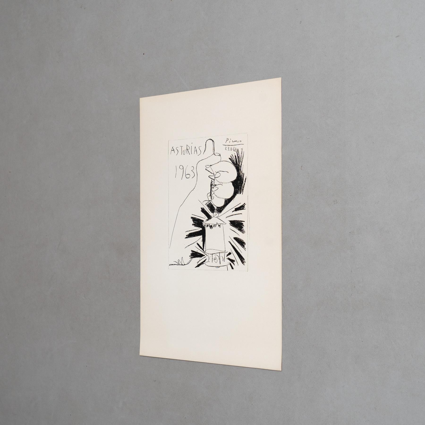 Paper Picasso Lithography, 'Asturias', 1963 For Sale