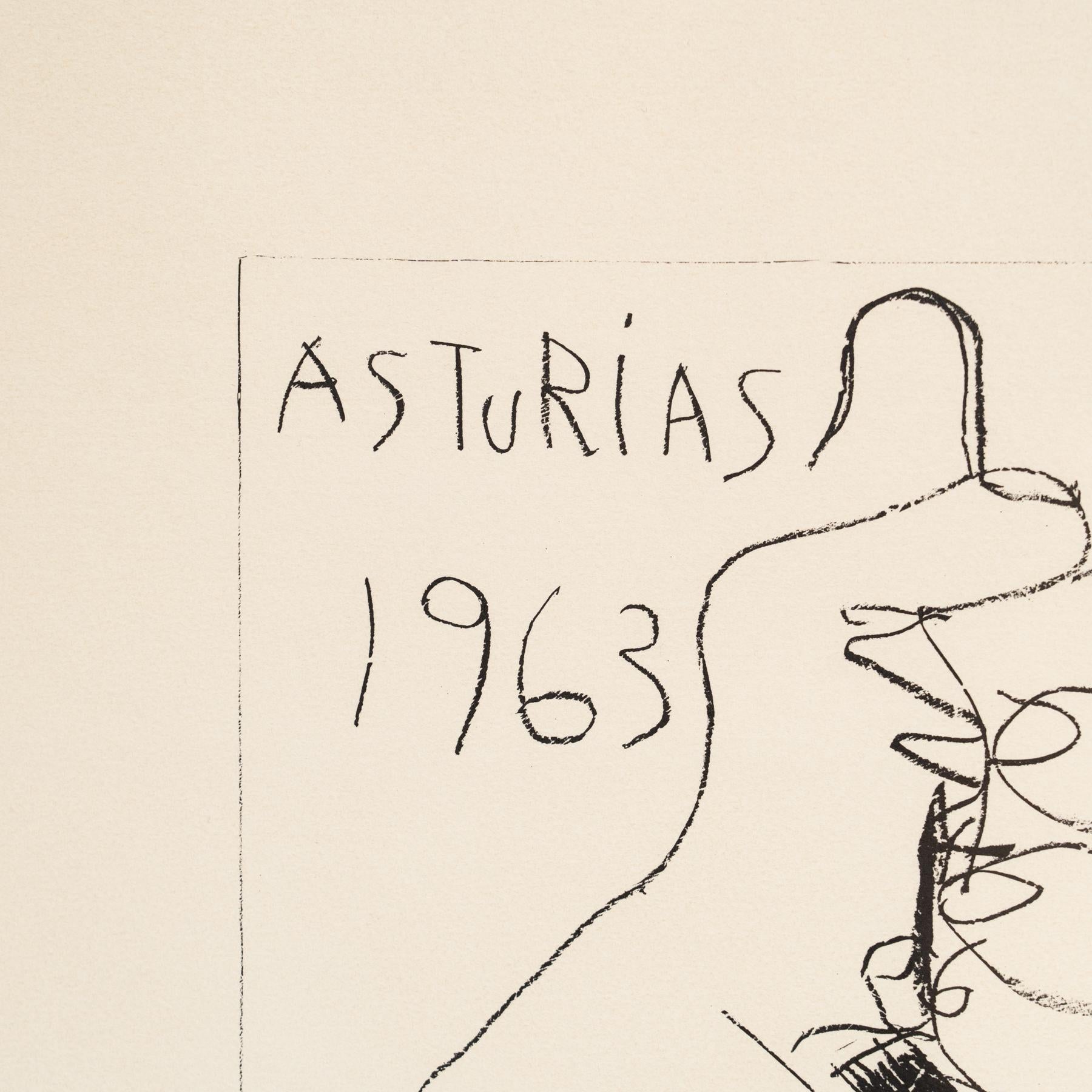 Picasso Lithografie, „Asturias“, 1963 (Papier) im Angebot