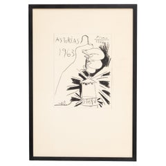 Lithographie de Picasso, Asturias, 1963