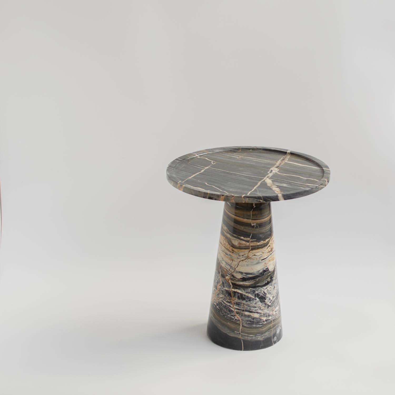 Modern Picasso Marble Conic Side Table For Sale