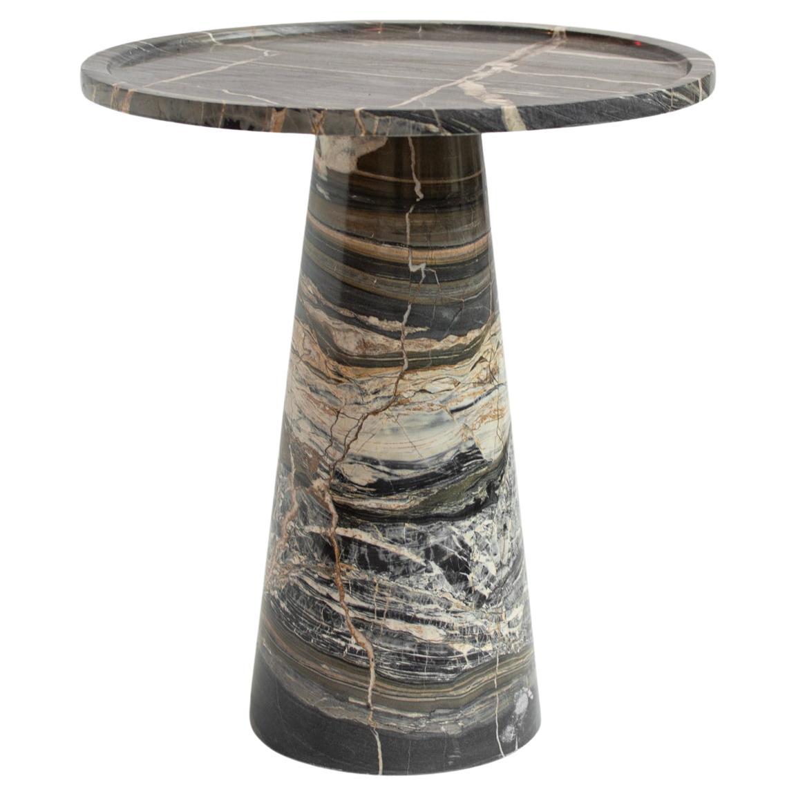 Picasso Marble Conic Side Table For Sale
