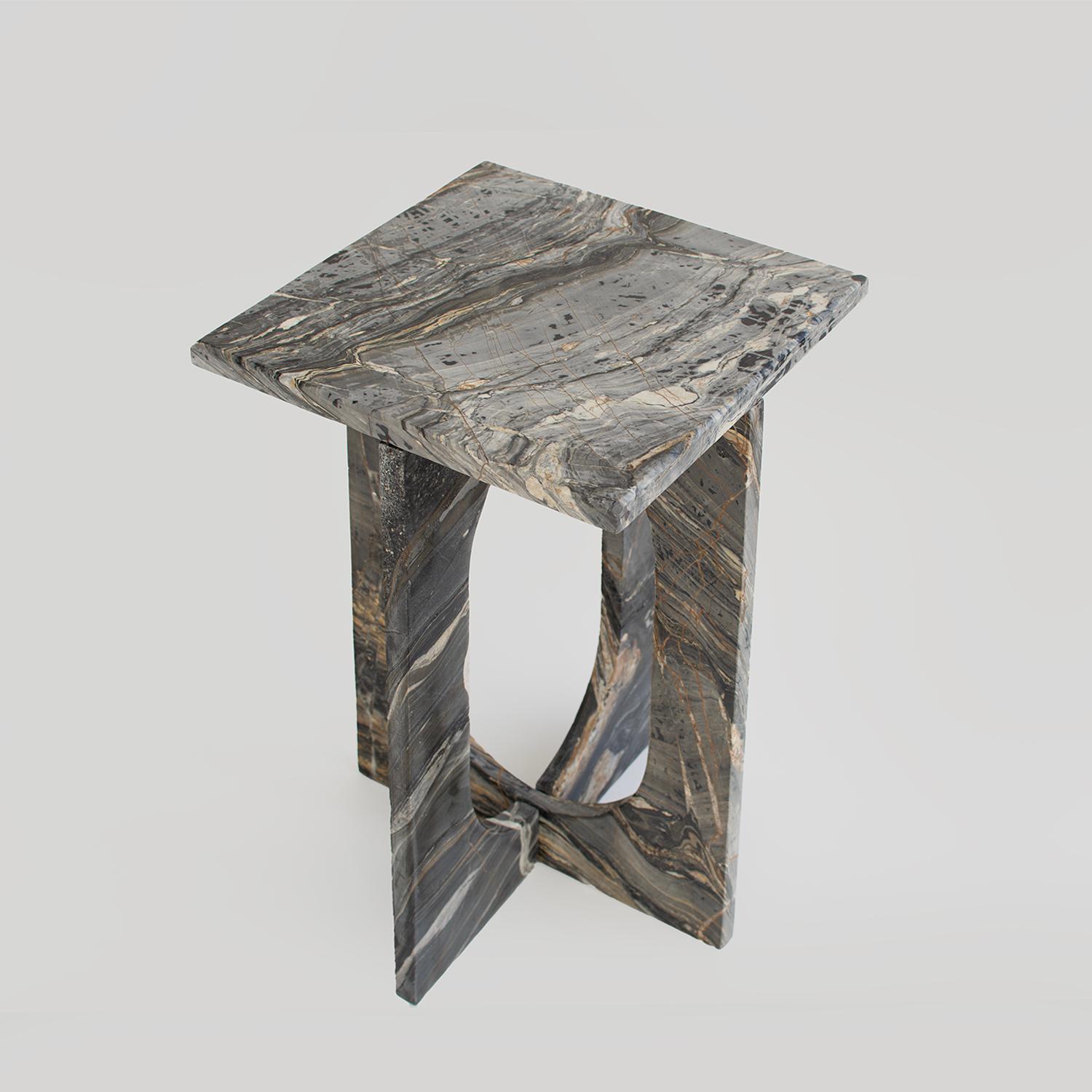 Hand-Crafted Picasso Marble Side Table 'BOND