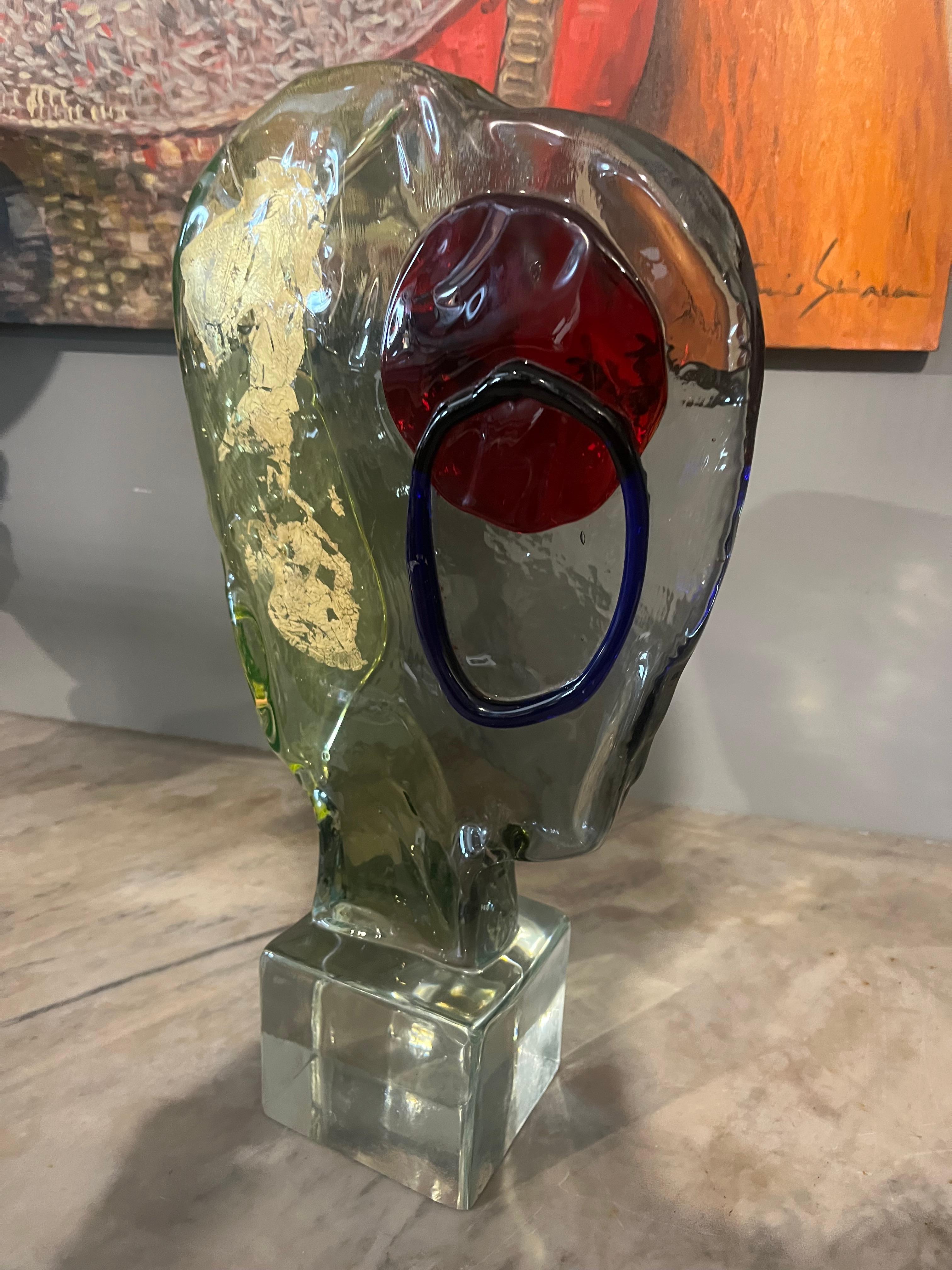 Picasso medallion attributable to Badioli in Murano glass from the 90s For Sale 4