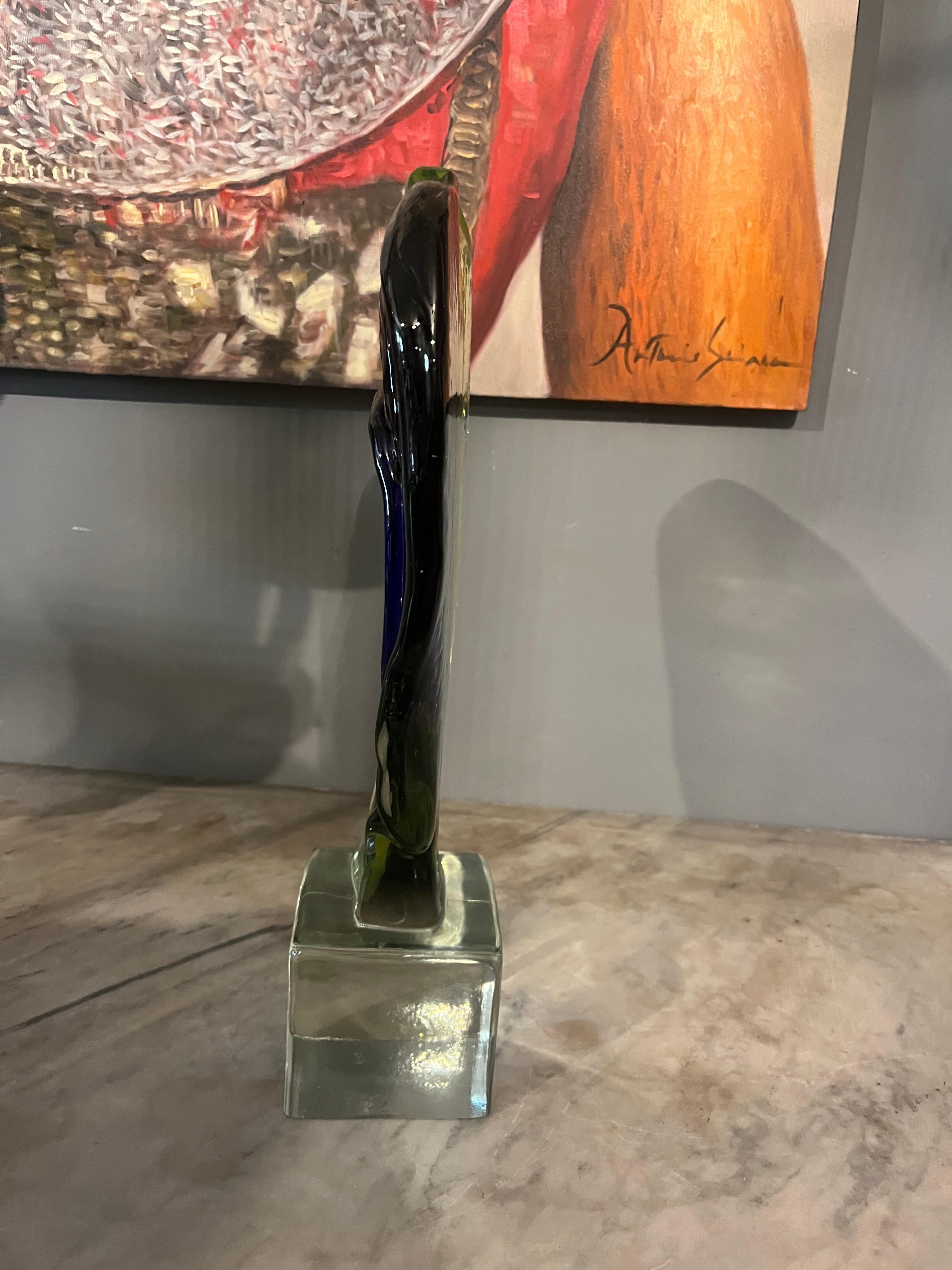 Picasso medallion attributable to Badioli in Murano glass from the 90s For Sale 5