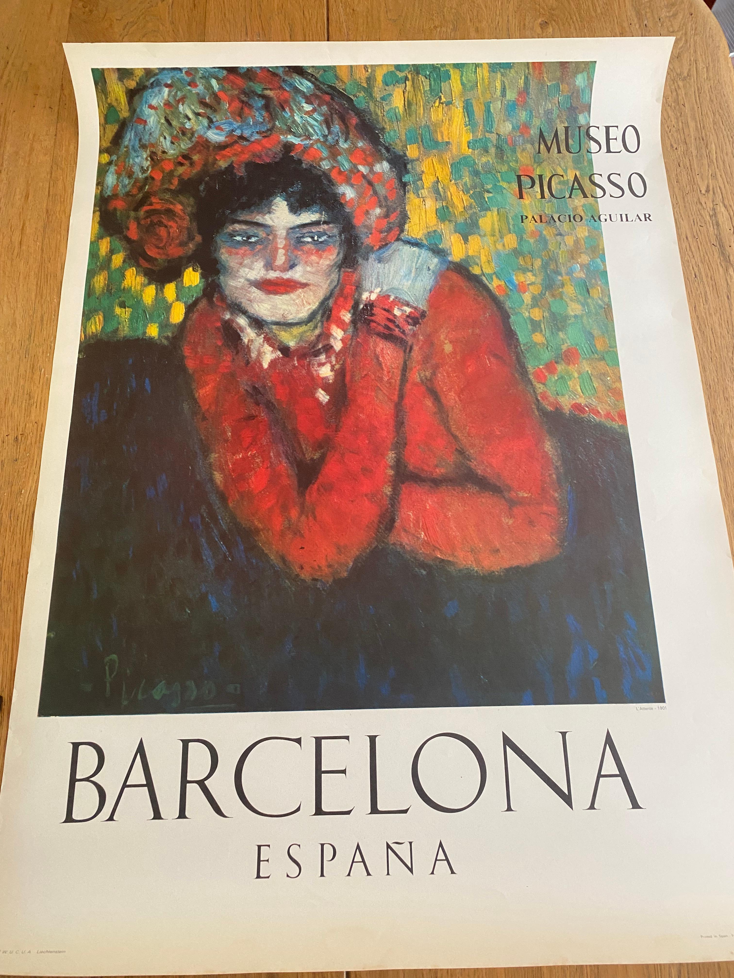 Cette affiche graphique unique a été réalisée pour l'ouverture du musée Picasso à Barcelone en 1966. 
Ce poster est l'un des 5000 exemplaires fabriqués. 
L'affiche a été réalisée par La Poligrafa, à Barcelone, sous la supervision de Picasso lui-même.