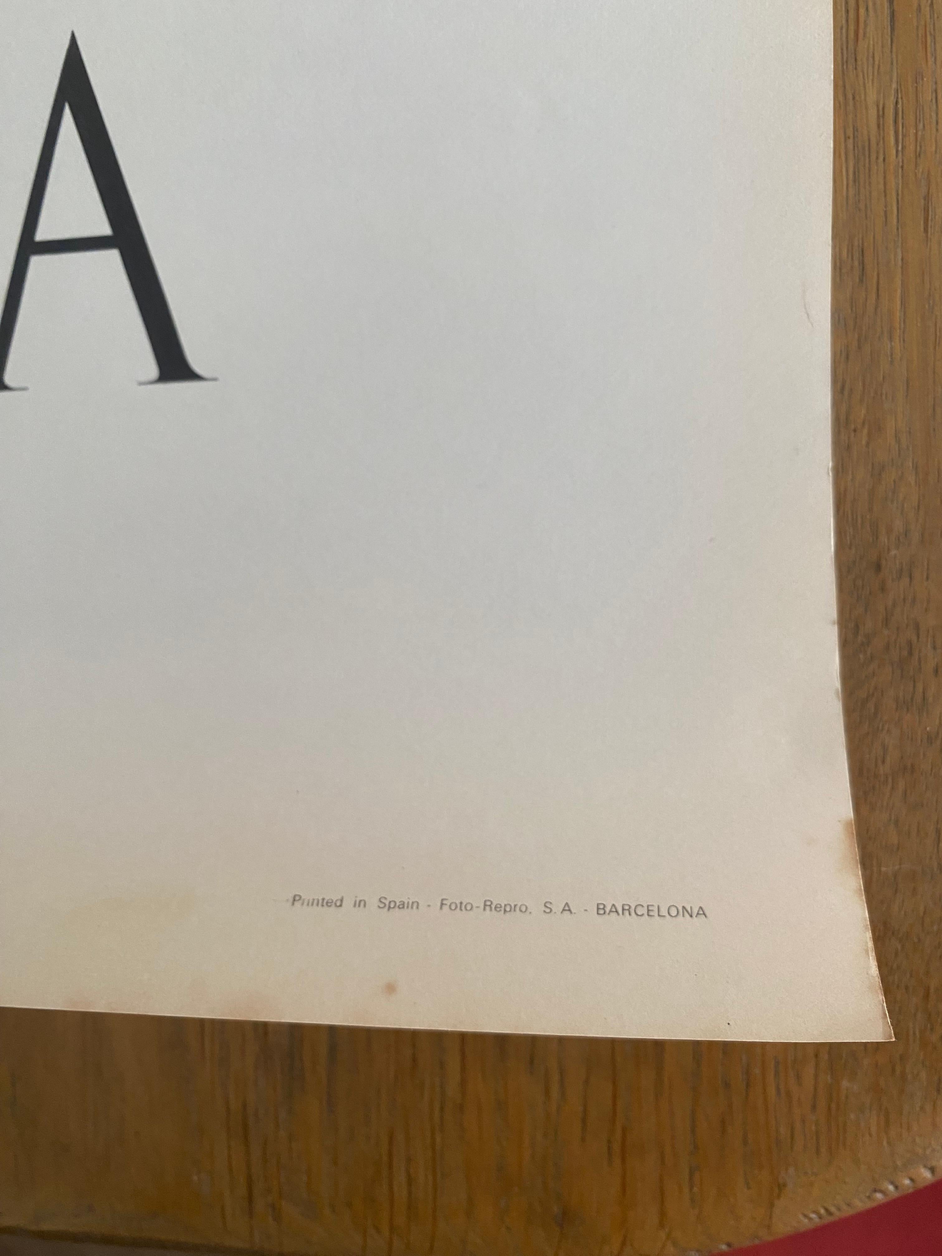 Milieu du XXe siècle Musée Picasso Barcelone Affiche pfotolithographique 1966 en vente