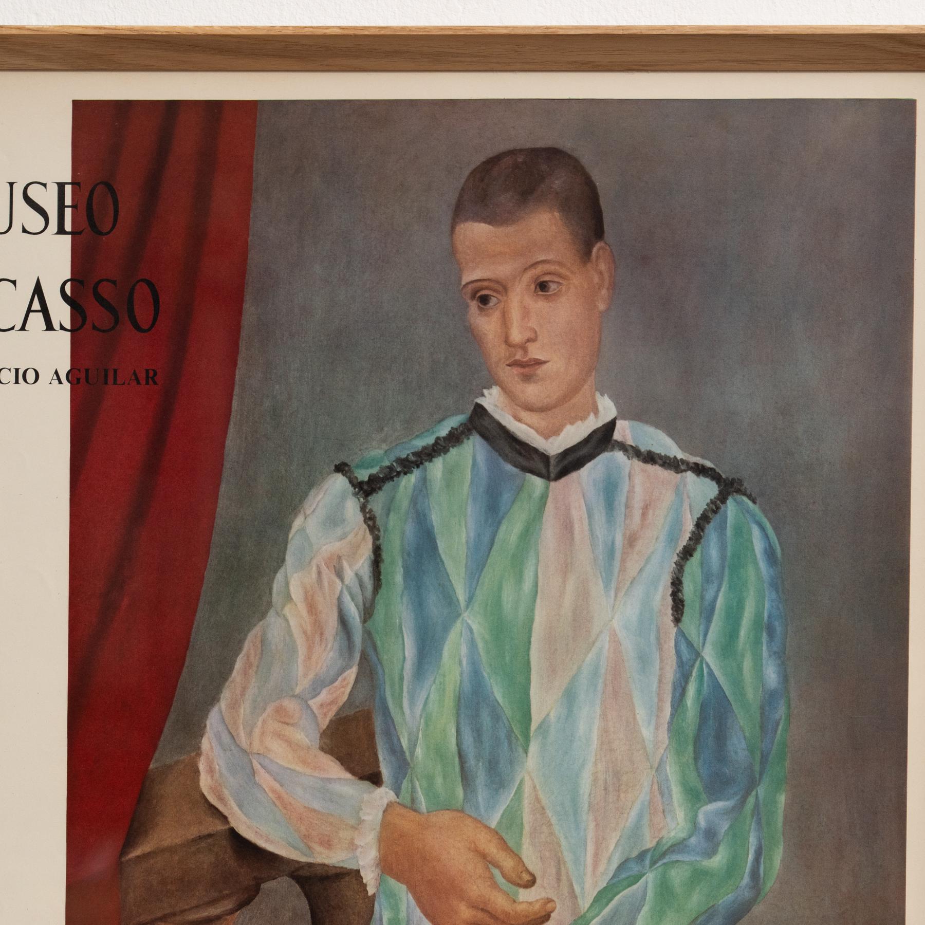 Mid-20th Century Picasso Museum Marvel: Vintage 'Arlequin' Framed Original Poster - 1966 For Sale