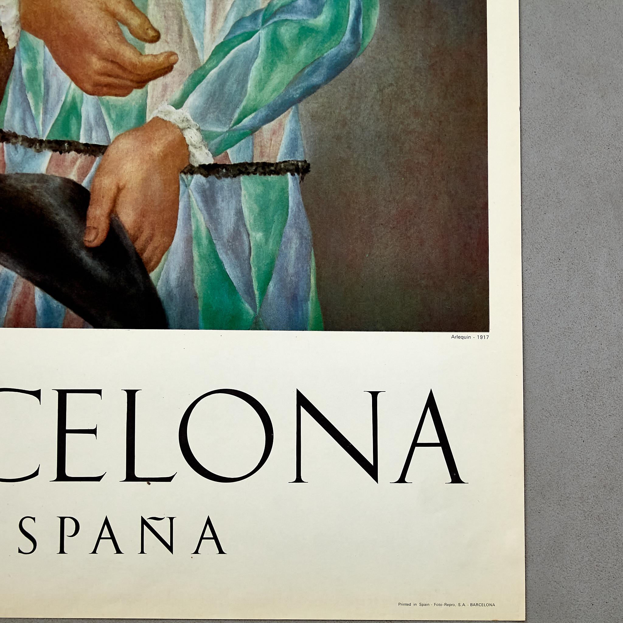 Affiche d'origine « Arlequin » du musée Picasso : 1966 Bon état - En vente à Barcelona, Barcelona