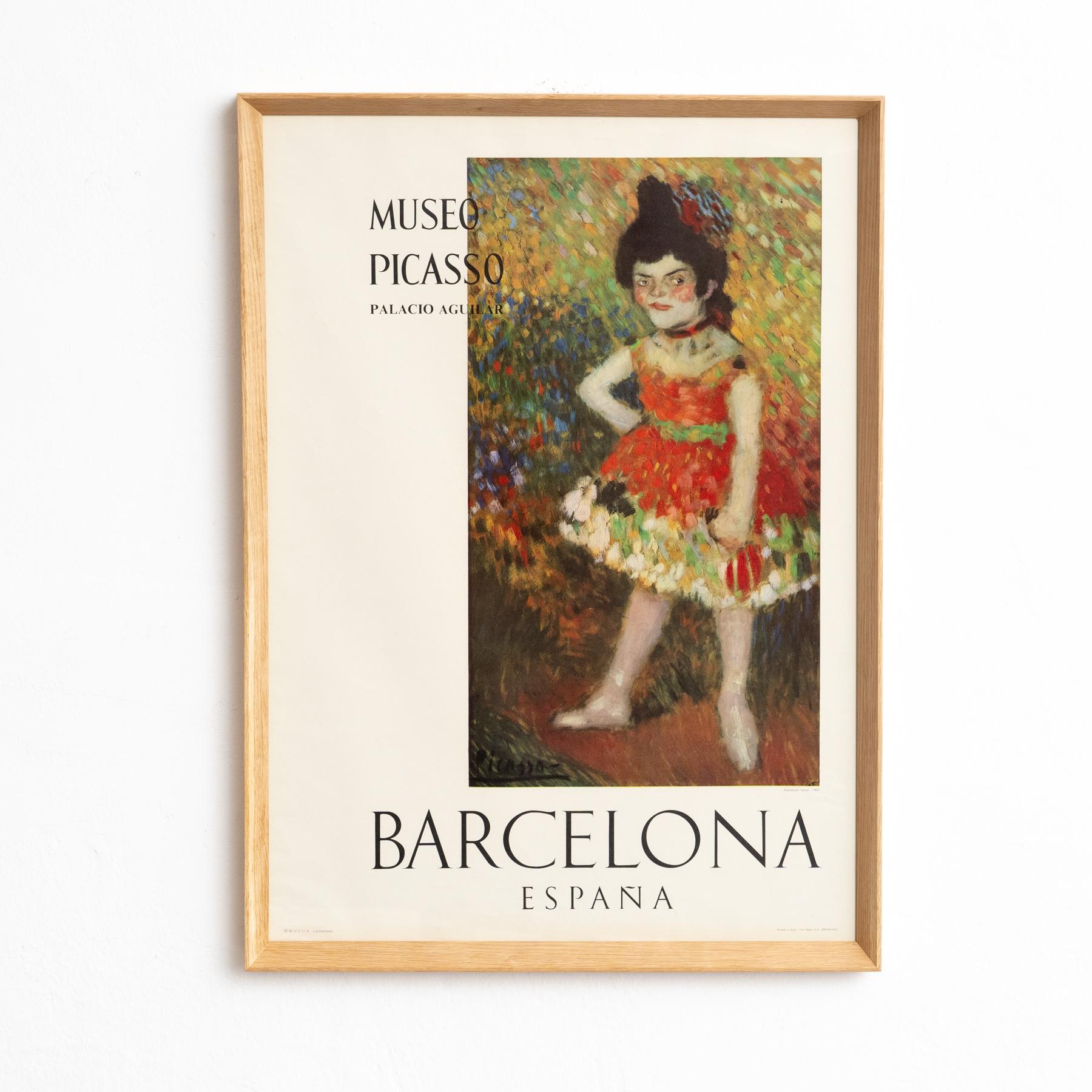 Picasso Museum Poster Danseuse Naine 1901 by Pablo Picasso.

Manufactured in Spain, circa 1966.

In original condition with minor wear consistent of age and use, preserving a beautiful patina.

Materials: 
Paper 

Dimensions: 
D 0.1 cm x W 54.5 cm x