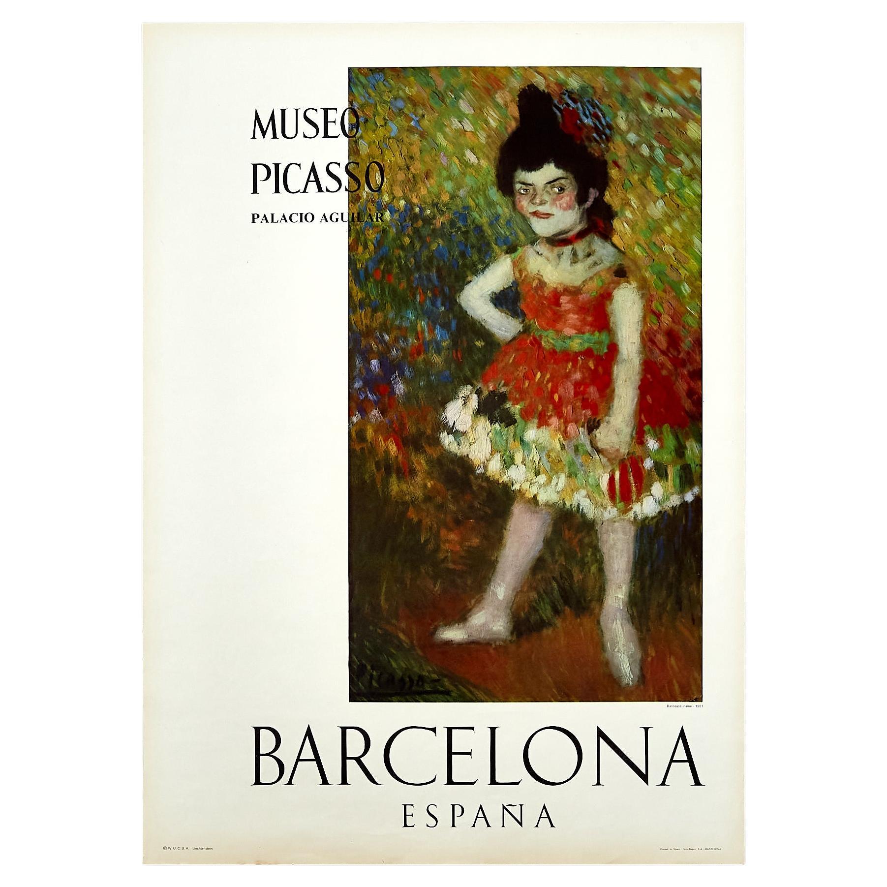 Affiche du musée Picasso de la Danseuse Naine 1901 de Pablo Picasso, circa 1966. en vente