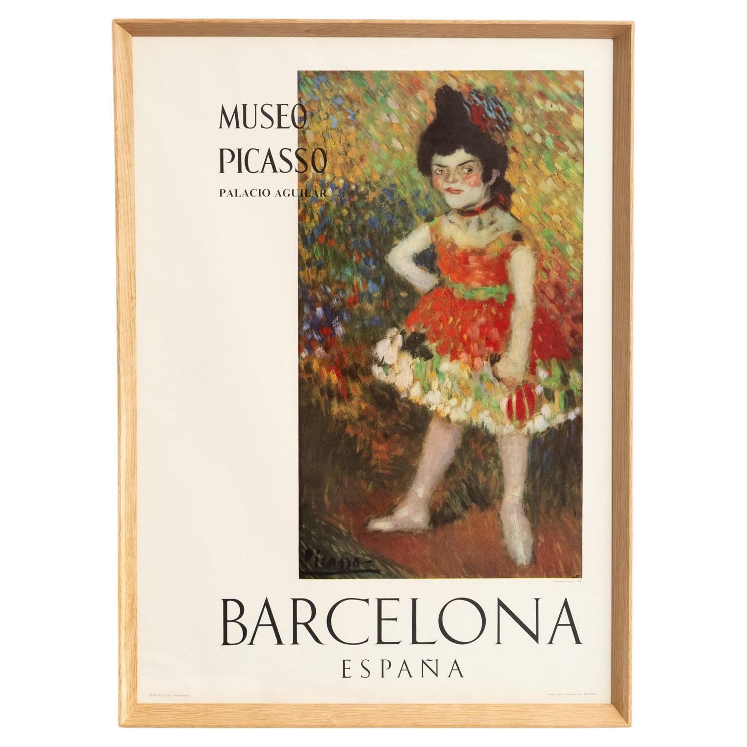 Picasso Museum Poster of Danseuse Naine 1901 by Pablo Picasso, circa 1966. For Sale