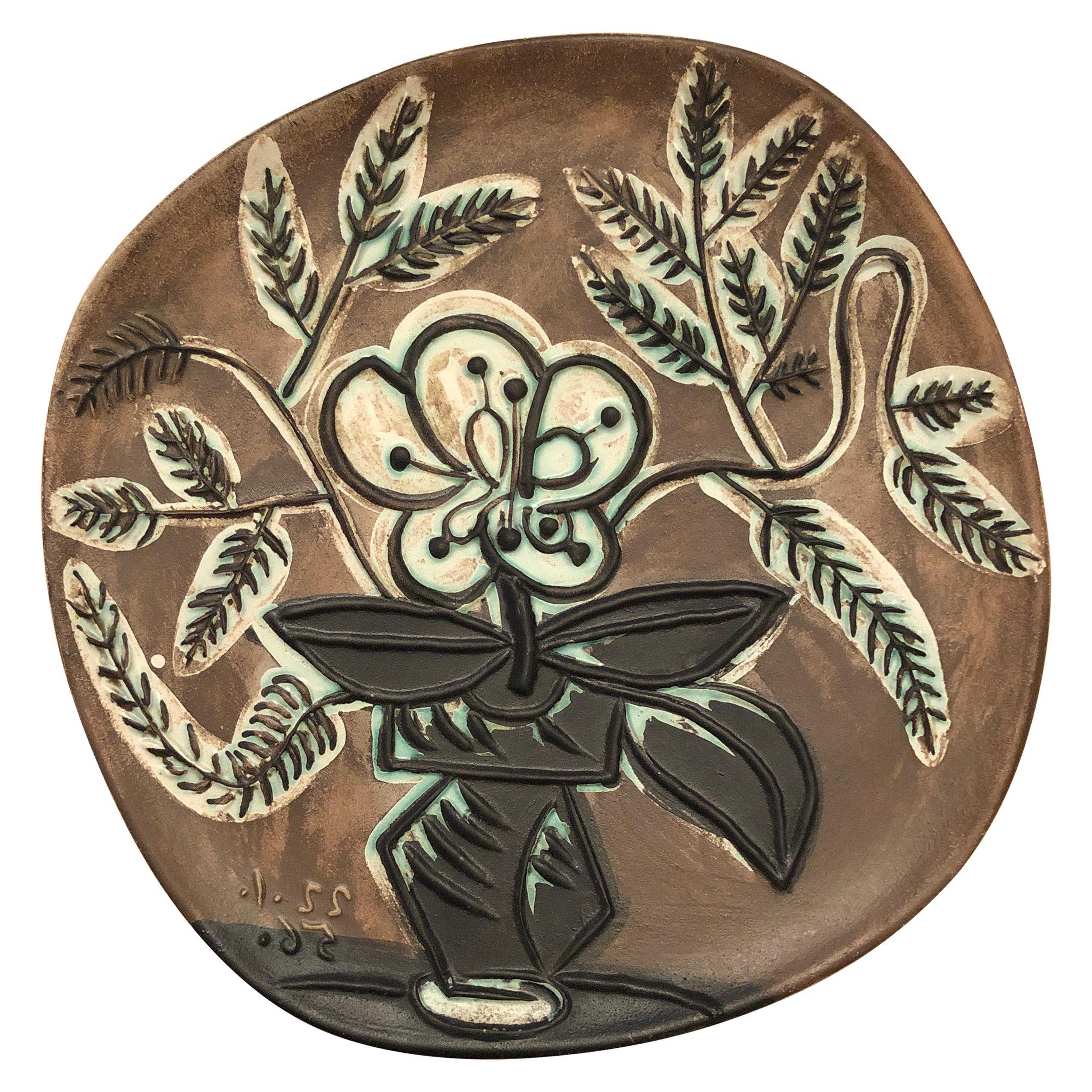 Picasso Original Ceramic Bowl "Vase Au Bouquet" Numbered 180/300