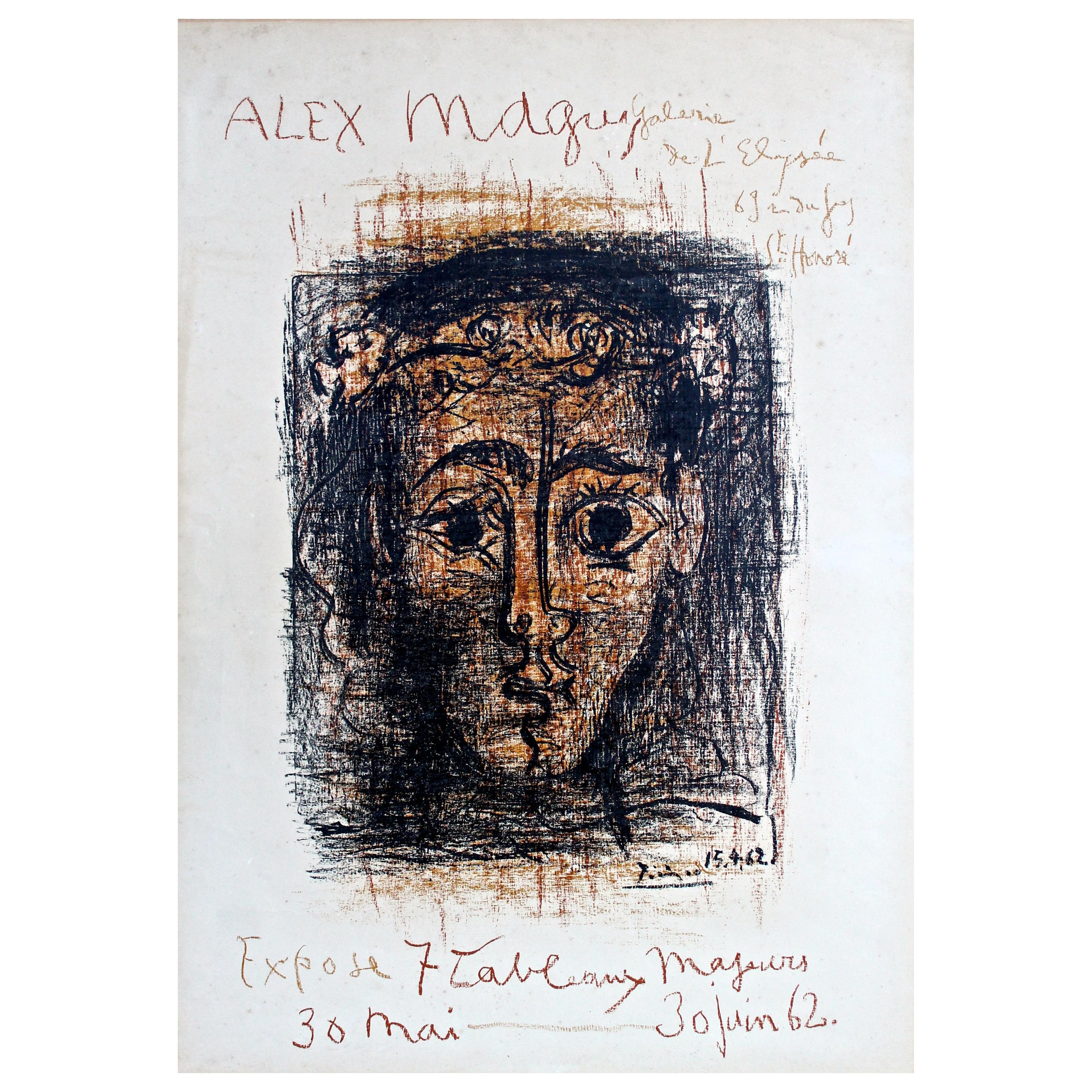 Pablo Picasso Poster original Mourlot  lithograph for Alex Maguy, 1962