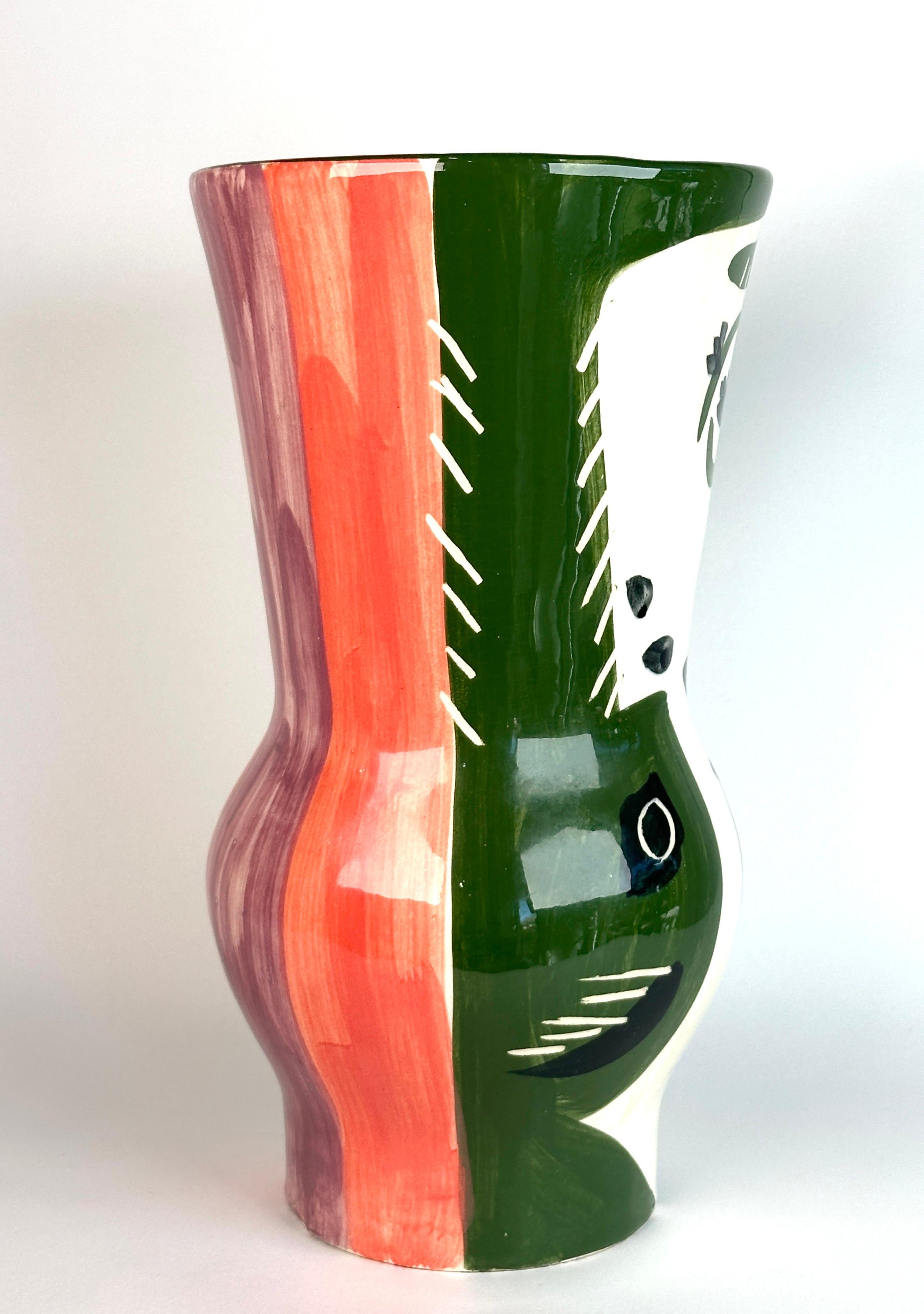 20th Century Picasso Owl Pottery Vase, Stamped Padilla Edition
