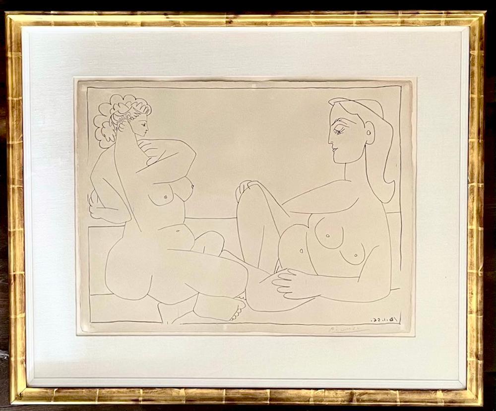 French Picasso Pablo Deux Femmes Sur La Plage, 1956 For Sale