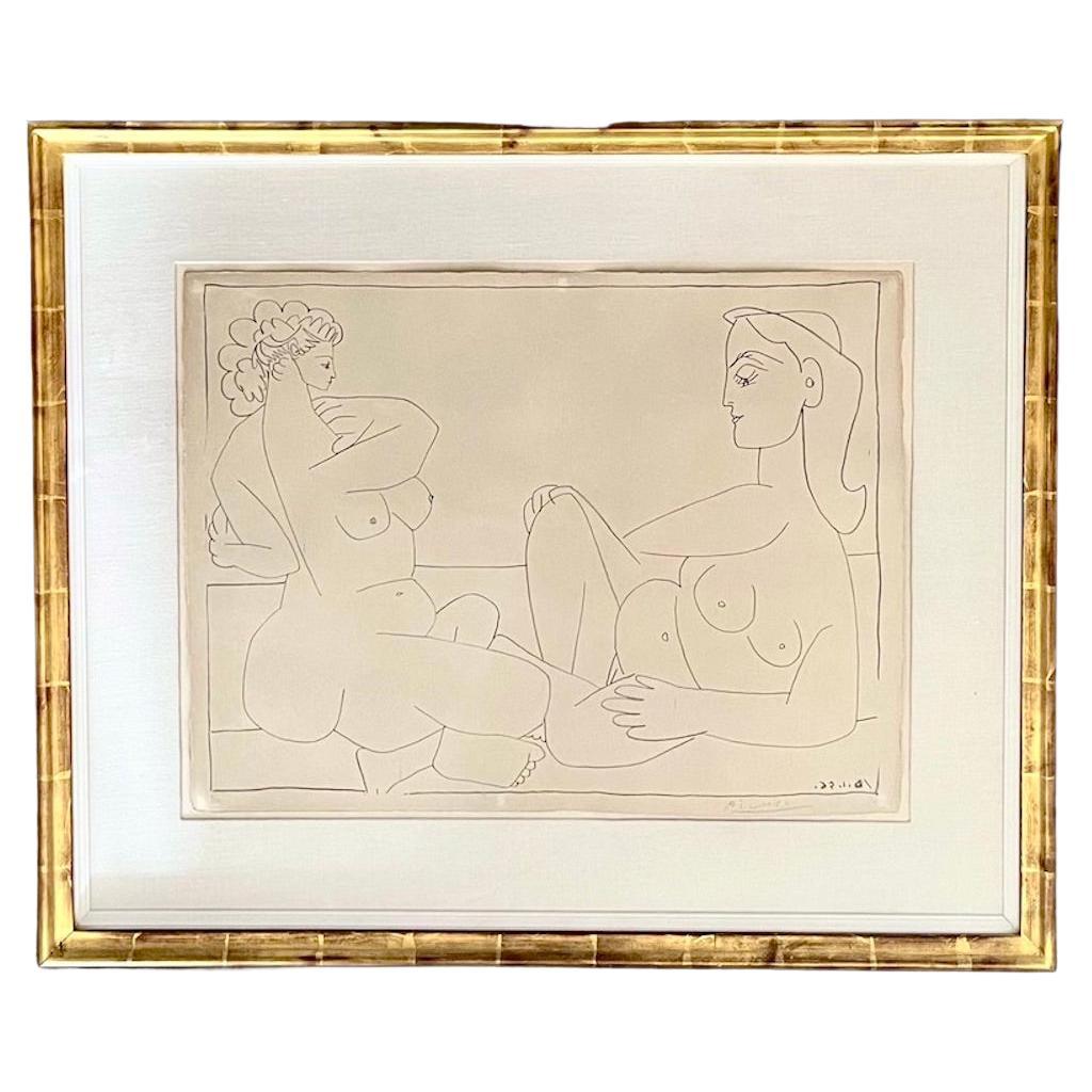 Picasso Pablo Deux Femmes Sur La Plage, Pablo Deux Femmes, 1956 im Angebot