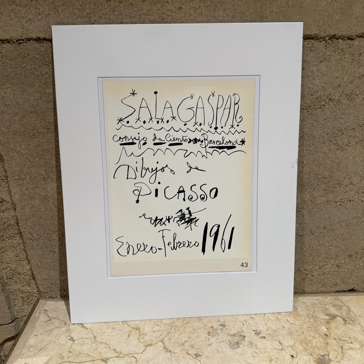 Sala Gaspar Picasso Poster 61 Jan Feb Barcelona
Original 1961 Ausstellungsplakat Dibujos de Picasso von Pablo Picasso
Weiß matt 20 h x 16 b Art 12 h 9,5 h
Gebrauchtes Original Vintage
Siehe die aufgeführten Bilder