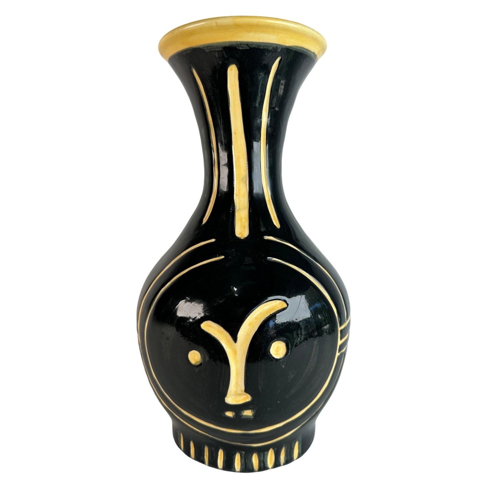 Vaso in ceramica Picasso, edizione timbrata da Padilla