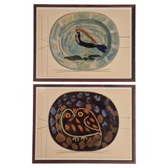 Picasso, prints 2 pcs  "Céramiques De Picasso" printed by Albert Skira, 1948