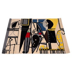 Antique Picasso rug or wall carpet "Le peintre et son modèle limited edition by Desso