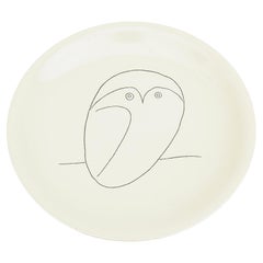 Picasso Signed Porcelain Plate of Owl Mid-Century Modern