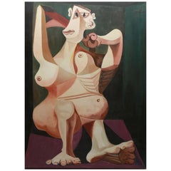 Picasso Style Oil Portrait of a Nude
