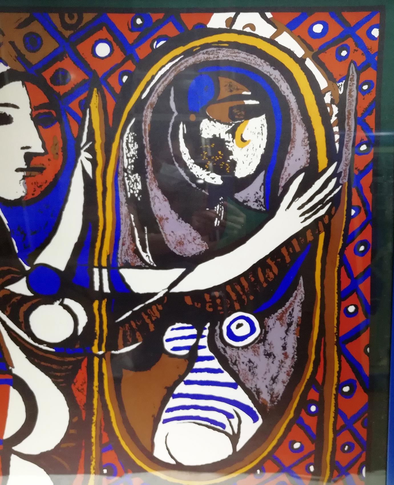 Francese Sciarpa Picasso Unique con cornice, 1960 circa in vendita