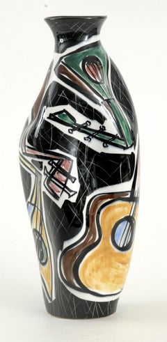 Picasso Vase Gitarren Ceramico Titano San Marino, Italien, um 1960