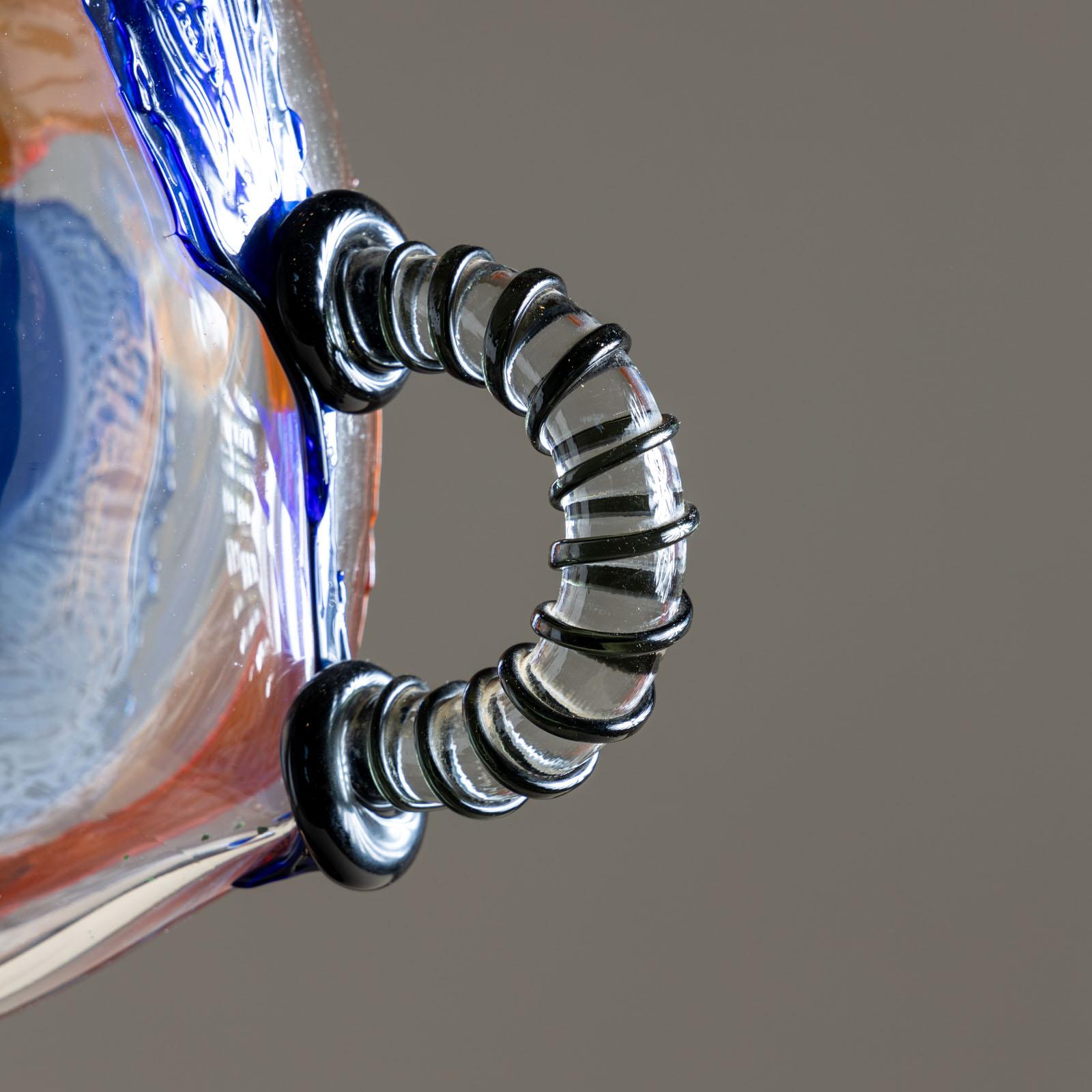 Modern Picasso Vase in Murano Glass by Mario Badioli, Italy 1990s