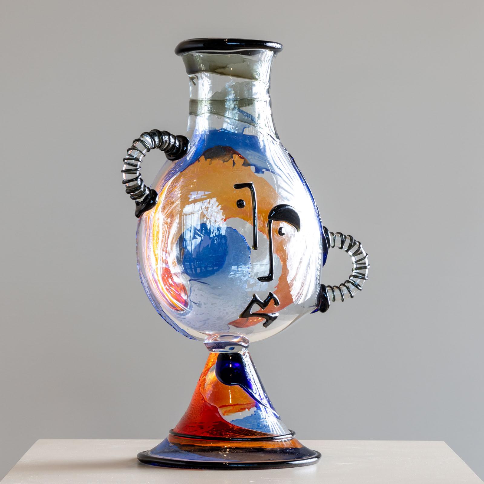 Picasso Vase in Murano Glass by Mario Badioli, Italy 1990s 1