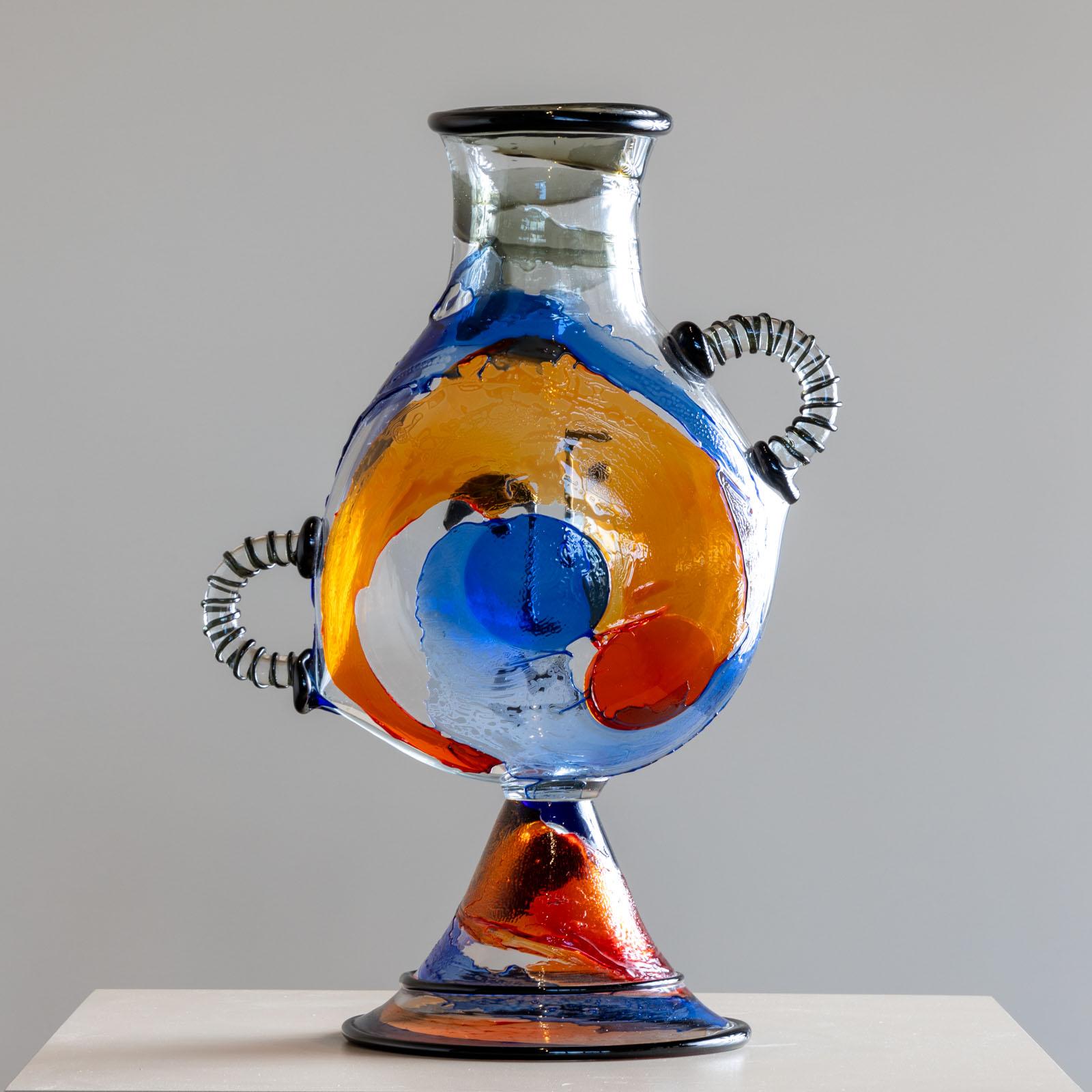 Picasso Vase in Murano Glass by Mario Badioli, Italy 1990s 2