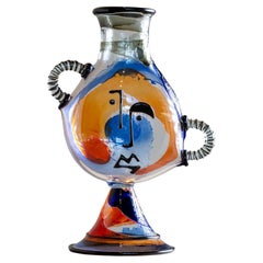 Picasso Vase in Murano Glass by Mario Badioli, Italy 1990s