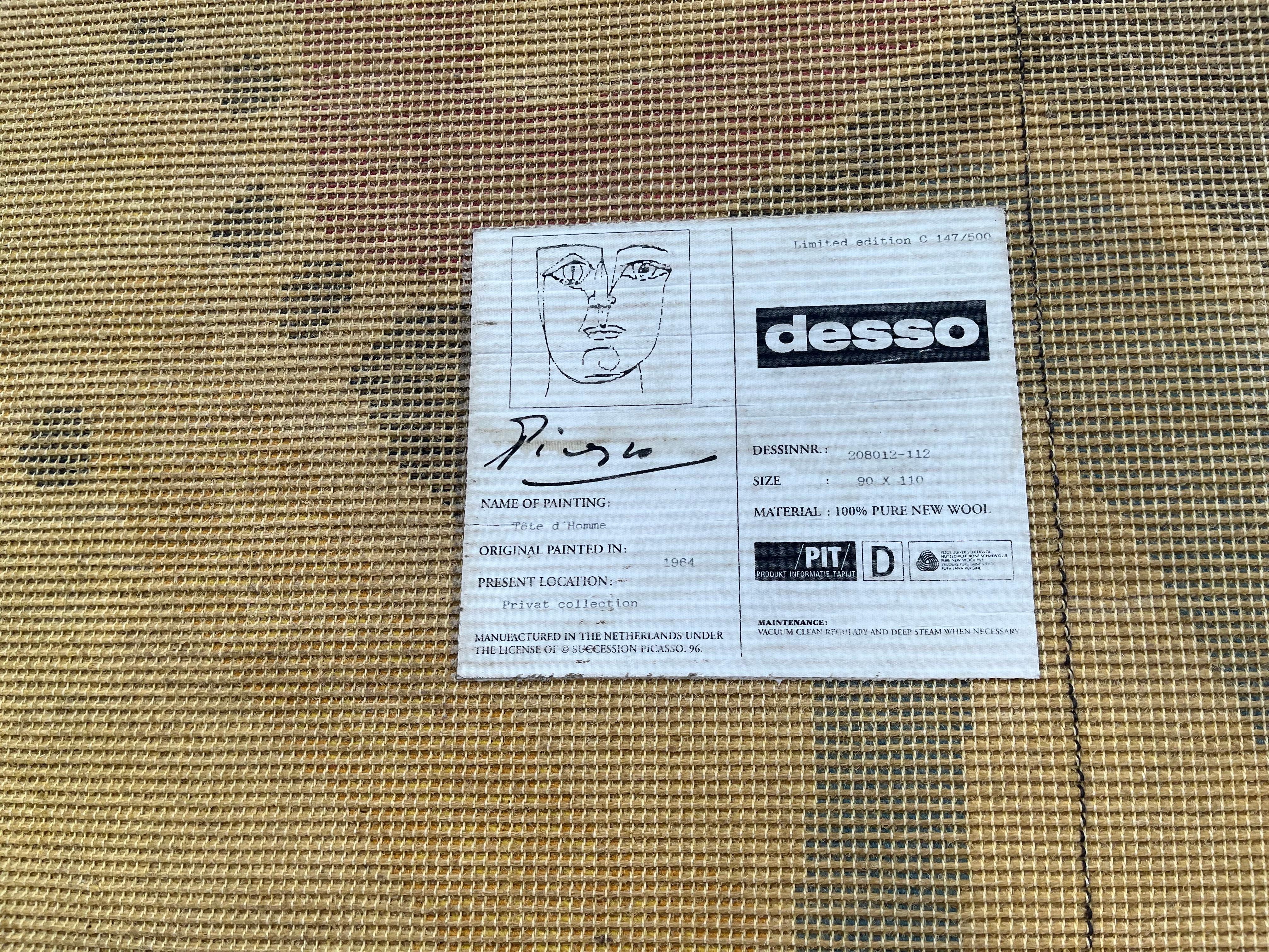 Picasso Wall Rug for Desso Limited Edition For Sale 5
