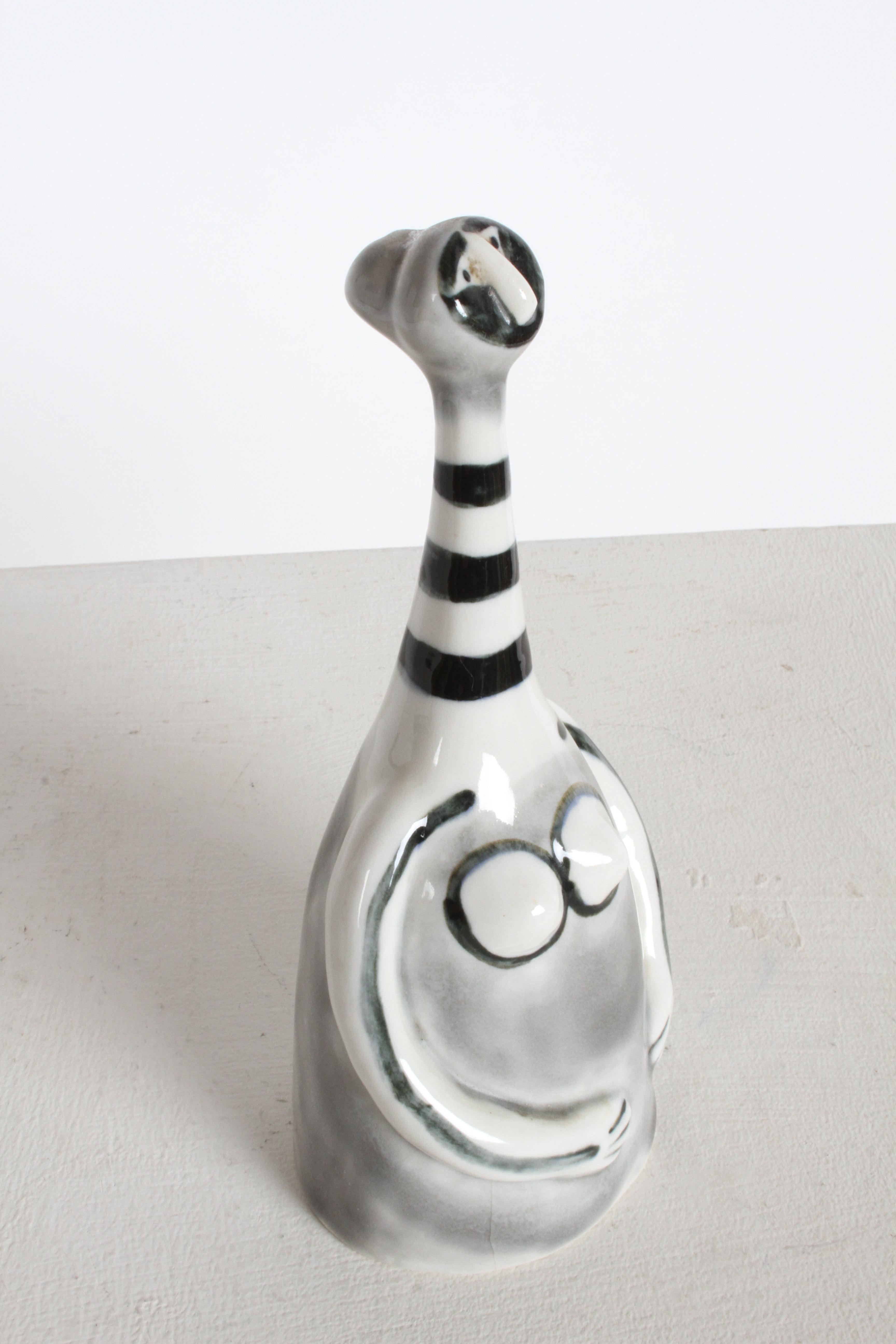 Picassoesque Ceramic Figure Dinner Bell by Jack Squier for Howat Kilns - Mexico For Sale 4