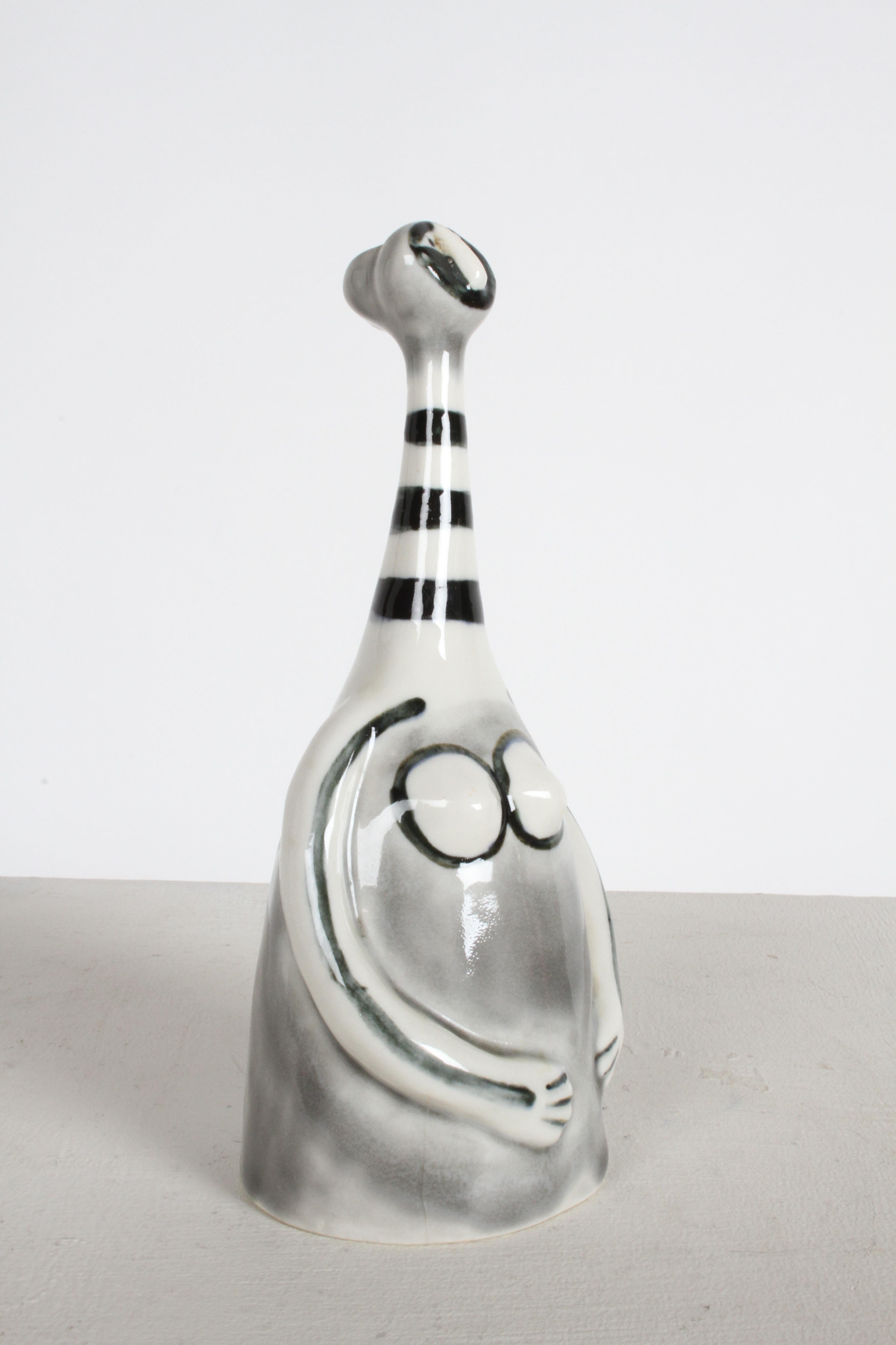 Picassoesque Ceramic Figure Dinner Bell by Jack Squier for Howat Kilns - Mexico For Sale 5
