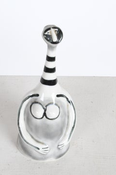 Picassoesque Ceramic Figure Dinner Bell by Jack Squier for Howat Kilns - Mexico