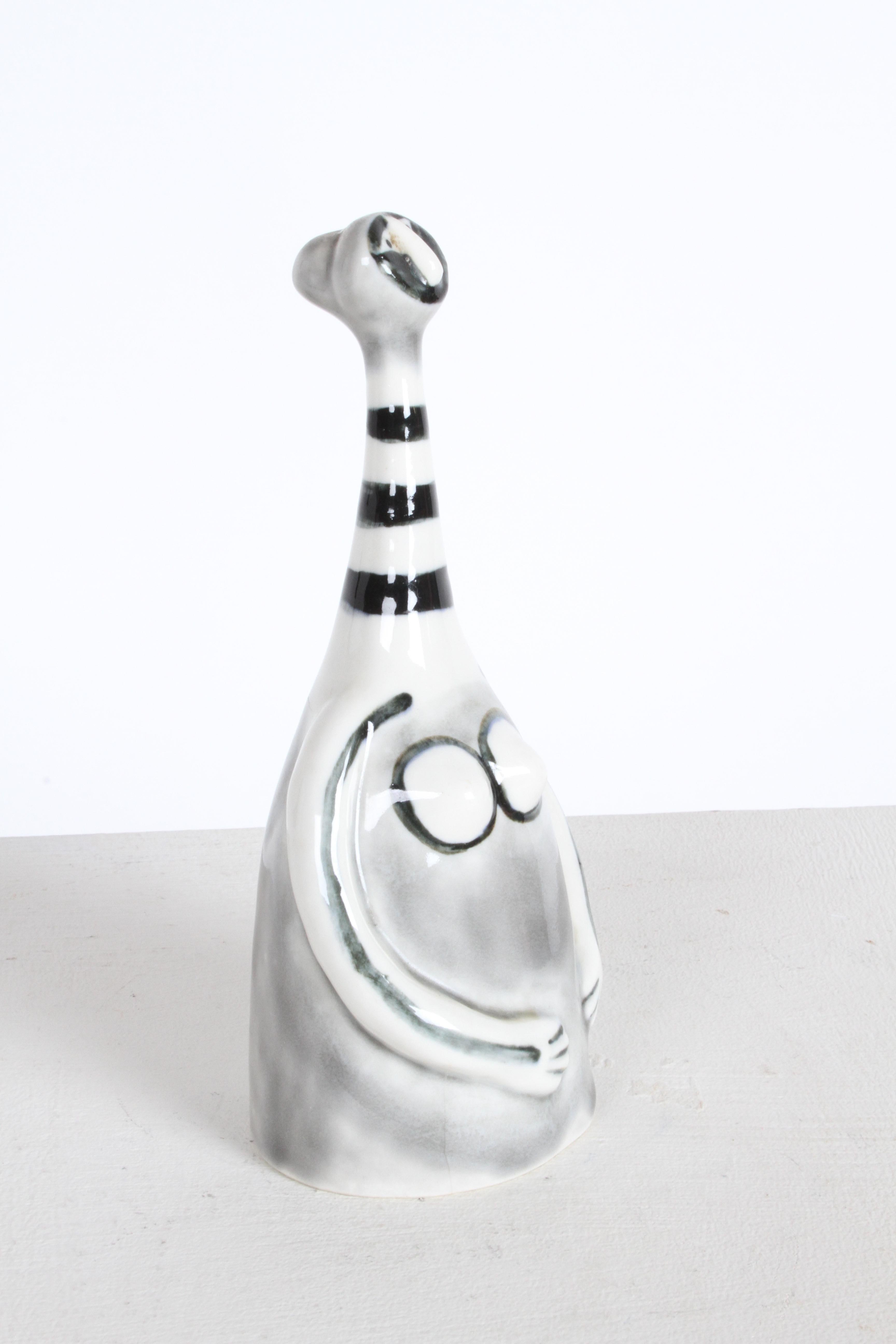 Mid-Century Modern Picassoesque Ceramic Figure Dinner Bell by Jack Squier for Howat Kilns - Mexico For Sale