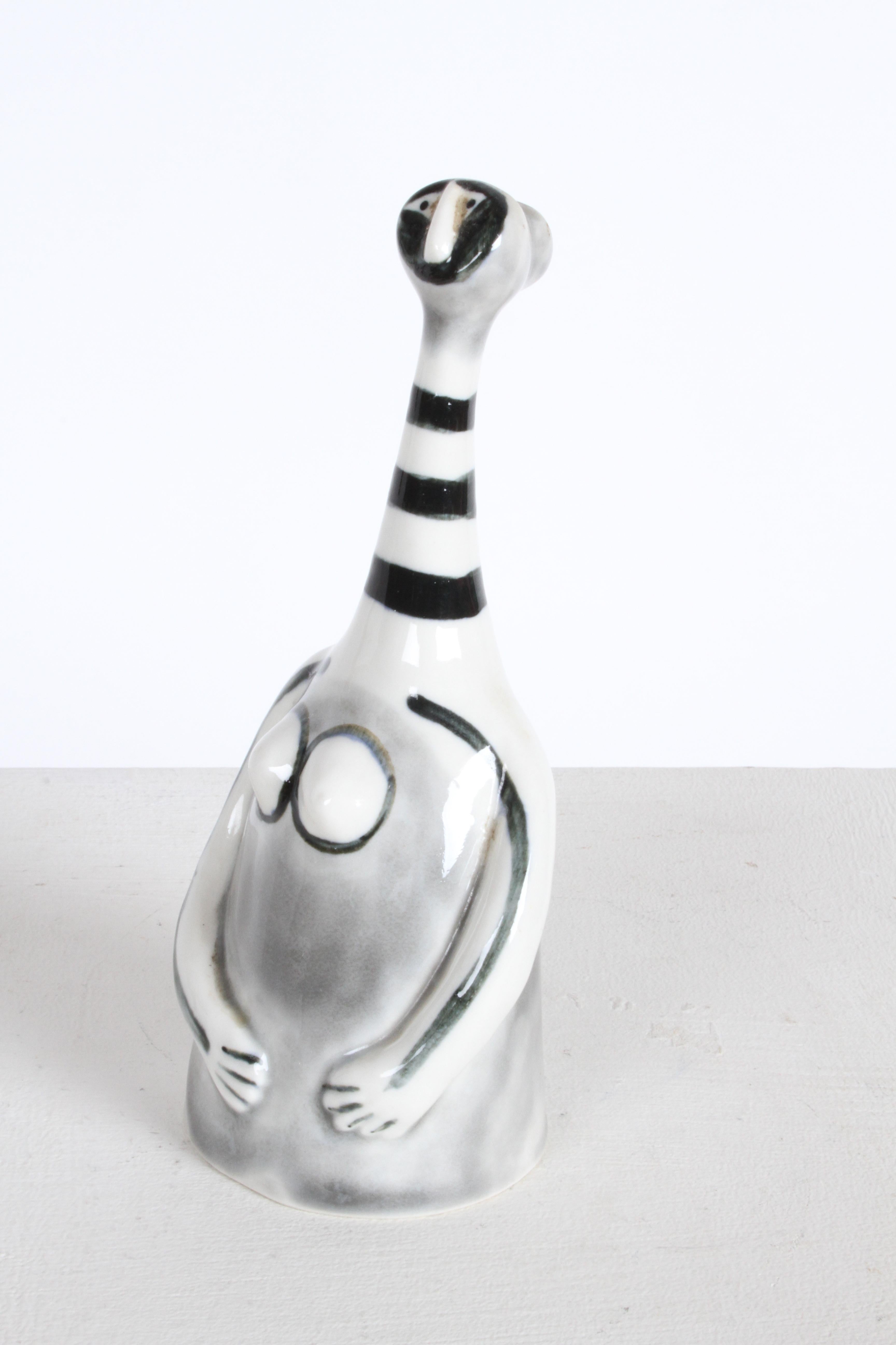 Mid-20th Century Picassoesque Ceramic Figure Dinner Bell by Jack Squier for Howat Kilns - Mexico For Sale
