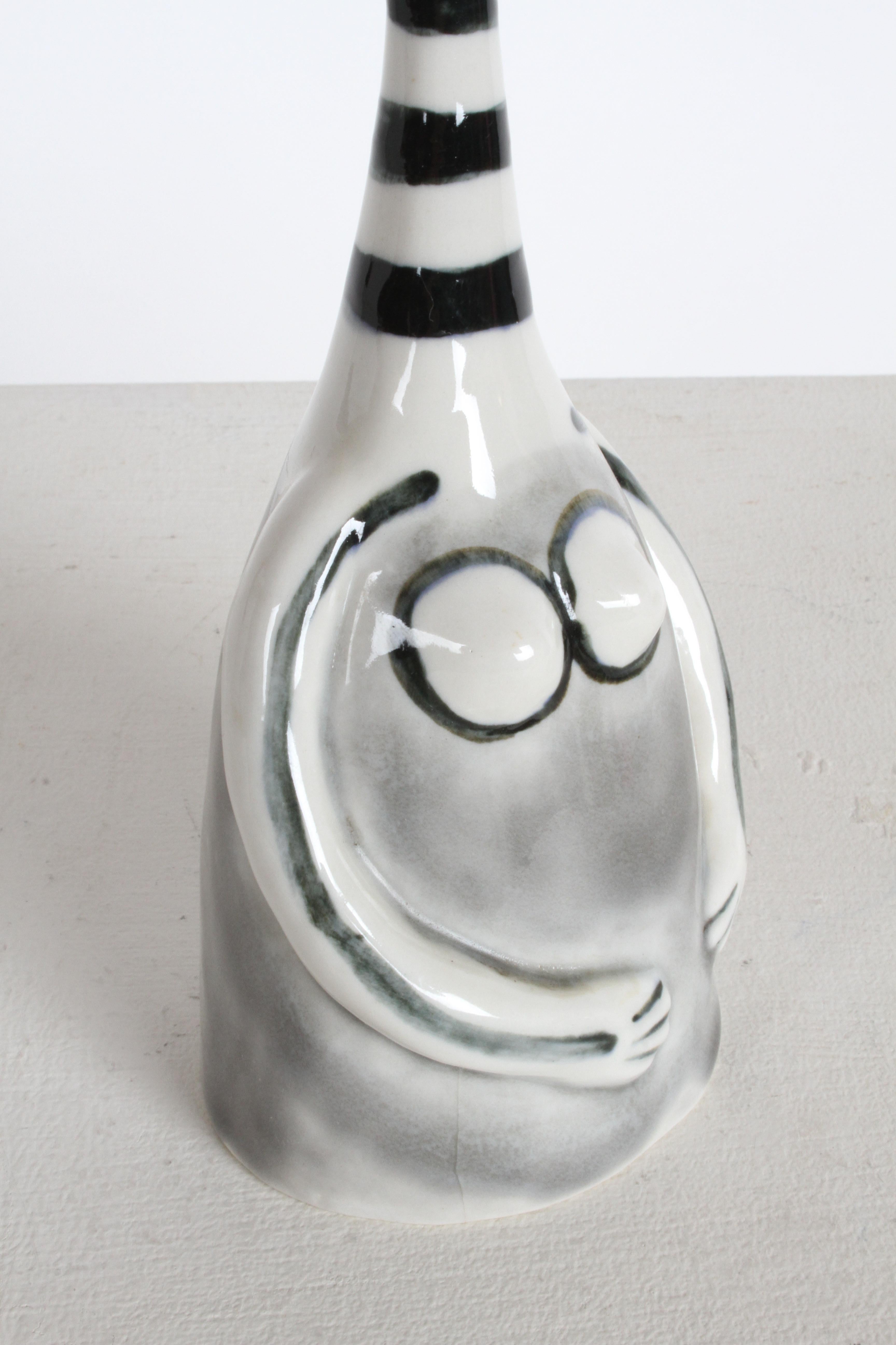 Picassoesque Ceramic Figure Dinner Bell by Jack Squier for Howat Kilns - Mexico For Sale 2