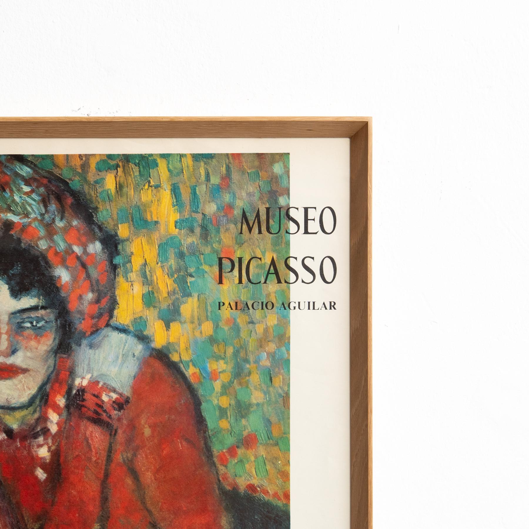 Mid-Century Modern Picasso's 'L'Attente 1901': Original Framed Museo Picasso Poster, 1966 For Sale