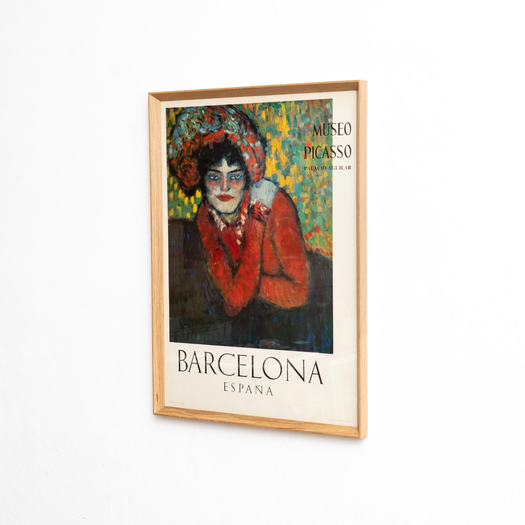 Picassos „L'Attente 1901“: Original gerahmtes Museo Picasso-Poster, 1966 im Zustand „Gut“ im Angebot in Barcelona, Barcelona